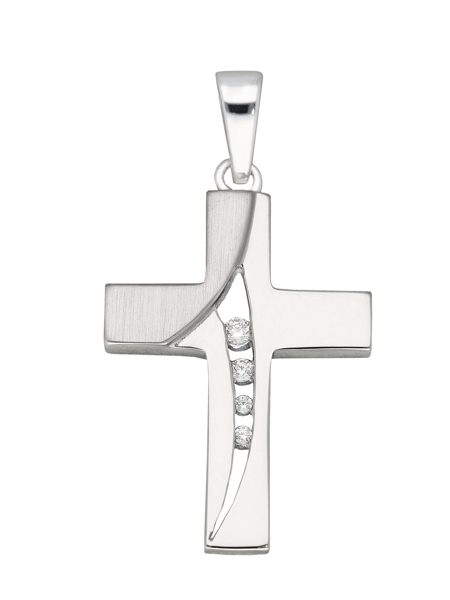 Zirkonia »925 Herren Anhänger« Damen & Silber Kettenanhänger Kreuz Silberschmuck Adelia´s für mit