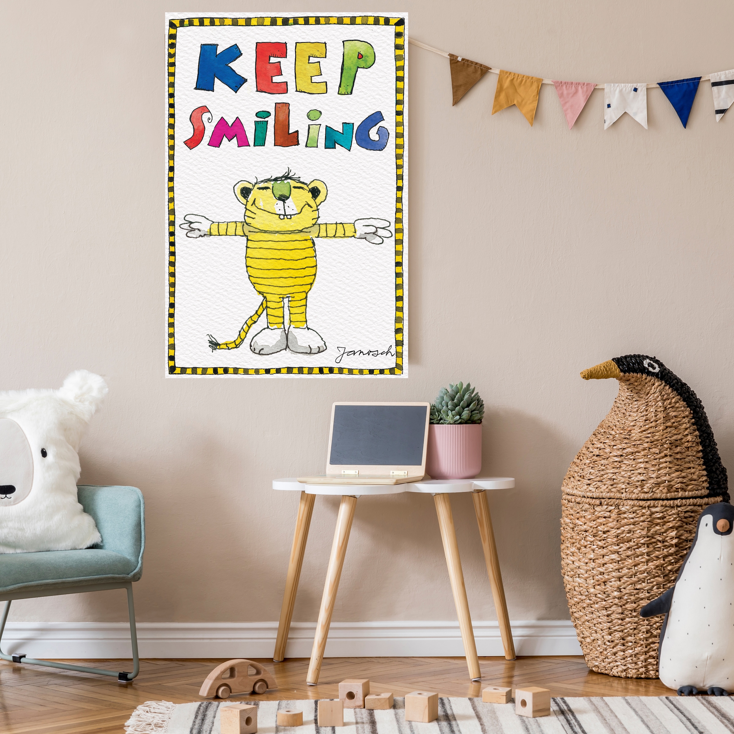LuckyLinde Leinwandbild "Der kleine Tiger - Keep Smiling" Ente  Enten  Figu günstig online kaufen