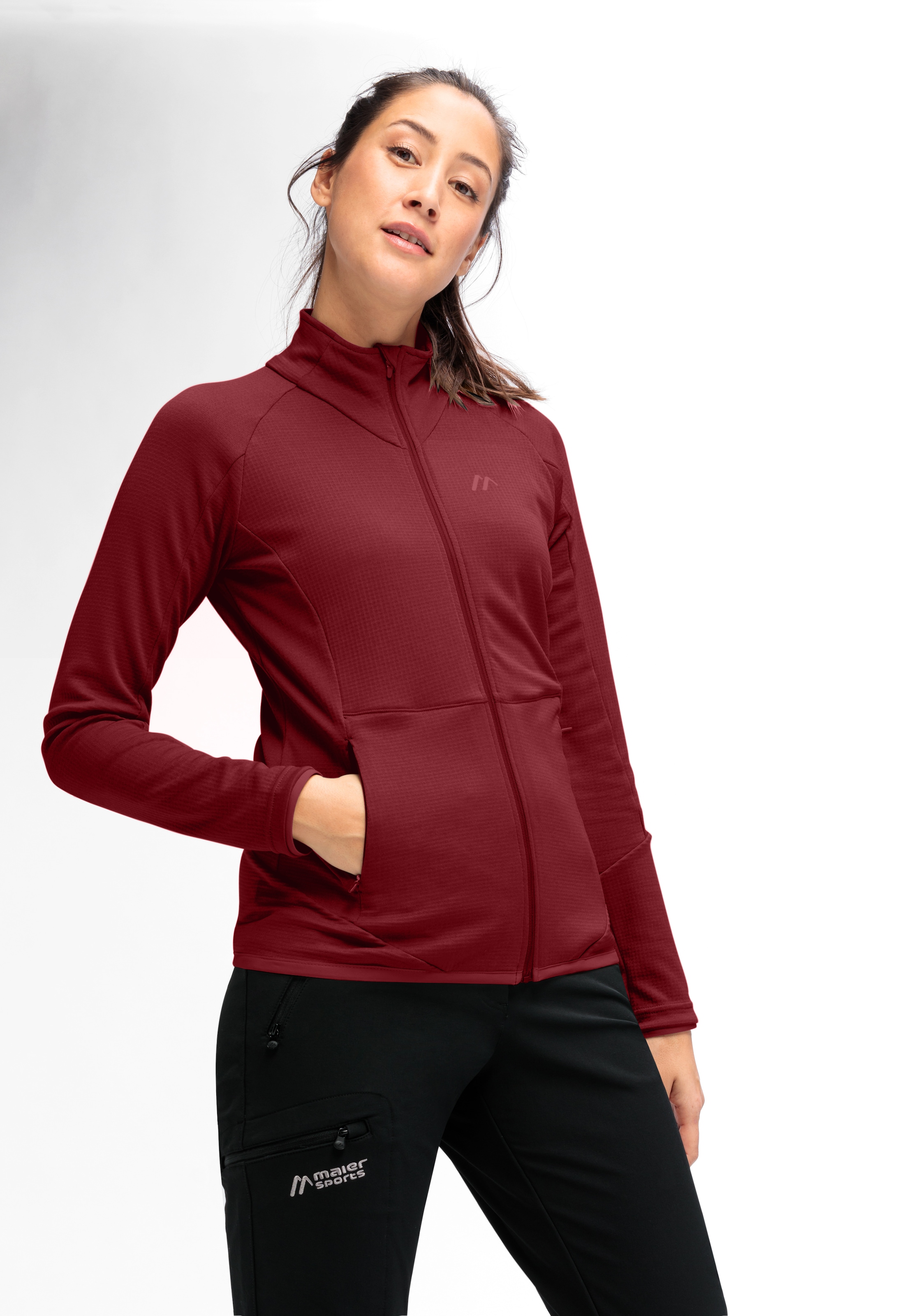 Maier Sports Fleecejacke »Sinaia W« Damen Midlayer, atmungsaktiv schnelltrocknend, Full-Zip, Regular Fit