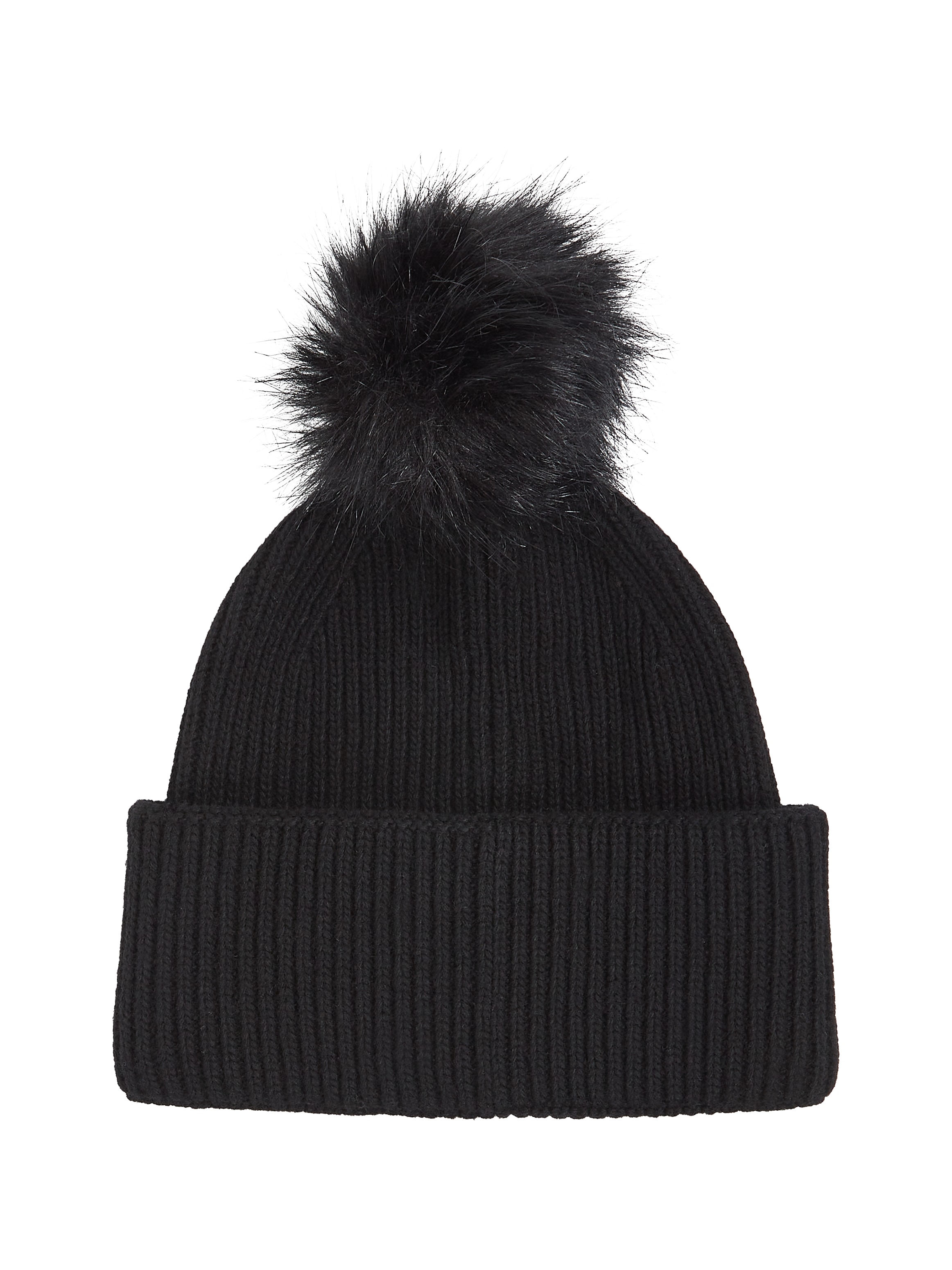 Tommy Hilfiger Beanie »ELEVATED CHIC BEANIE W/POMPOM«, Logoemblem, Pompon