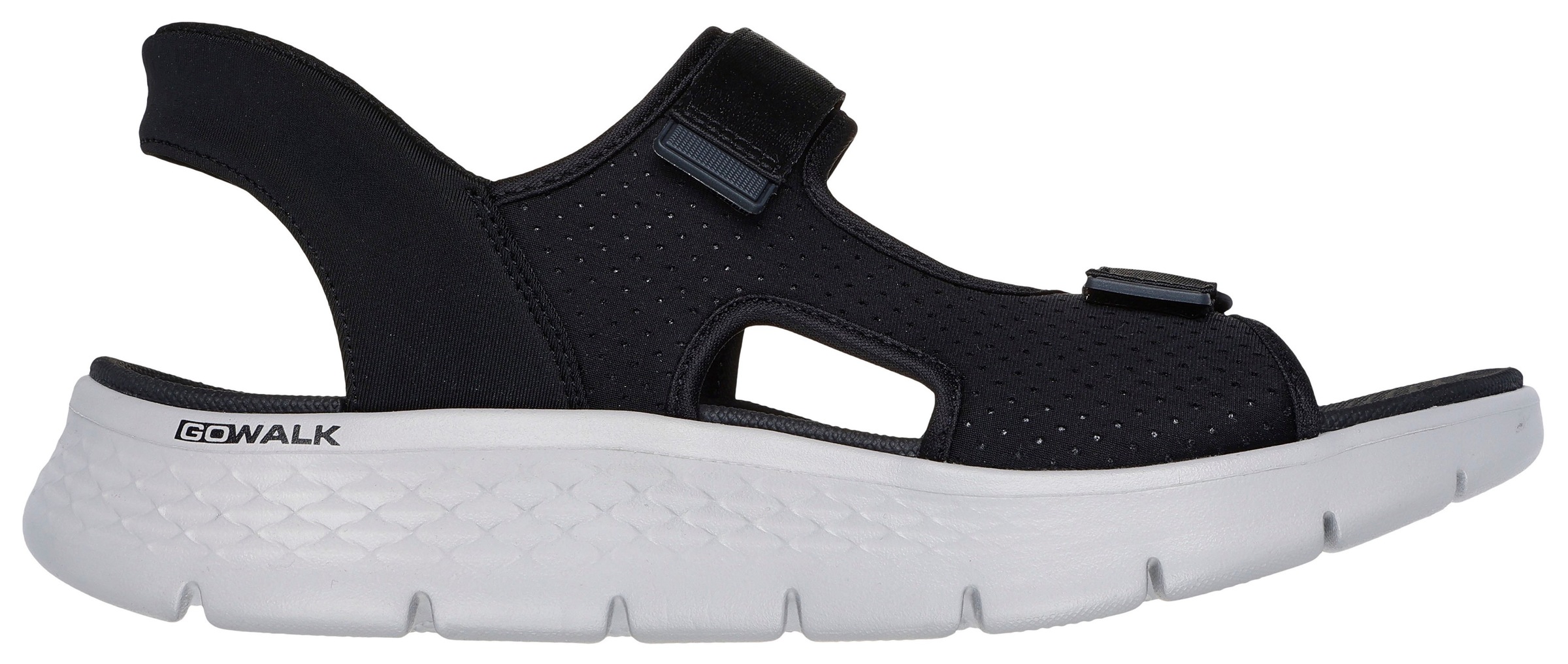 Sandale SKECHERS "GO WALK FLEX SANDAL-EASY ENTRY", Herren, Gr. 43, schwarz (schwarz, grau), Textil, Schuhe Sandale, Sommerschuh, Sandalette, Slip-In mit atmungsaktiver Goga Mat Sohle 2