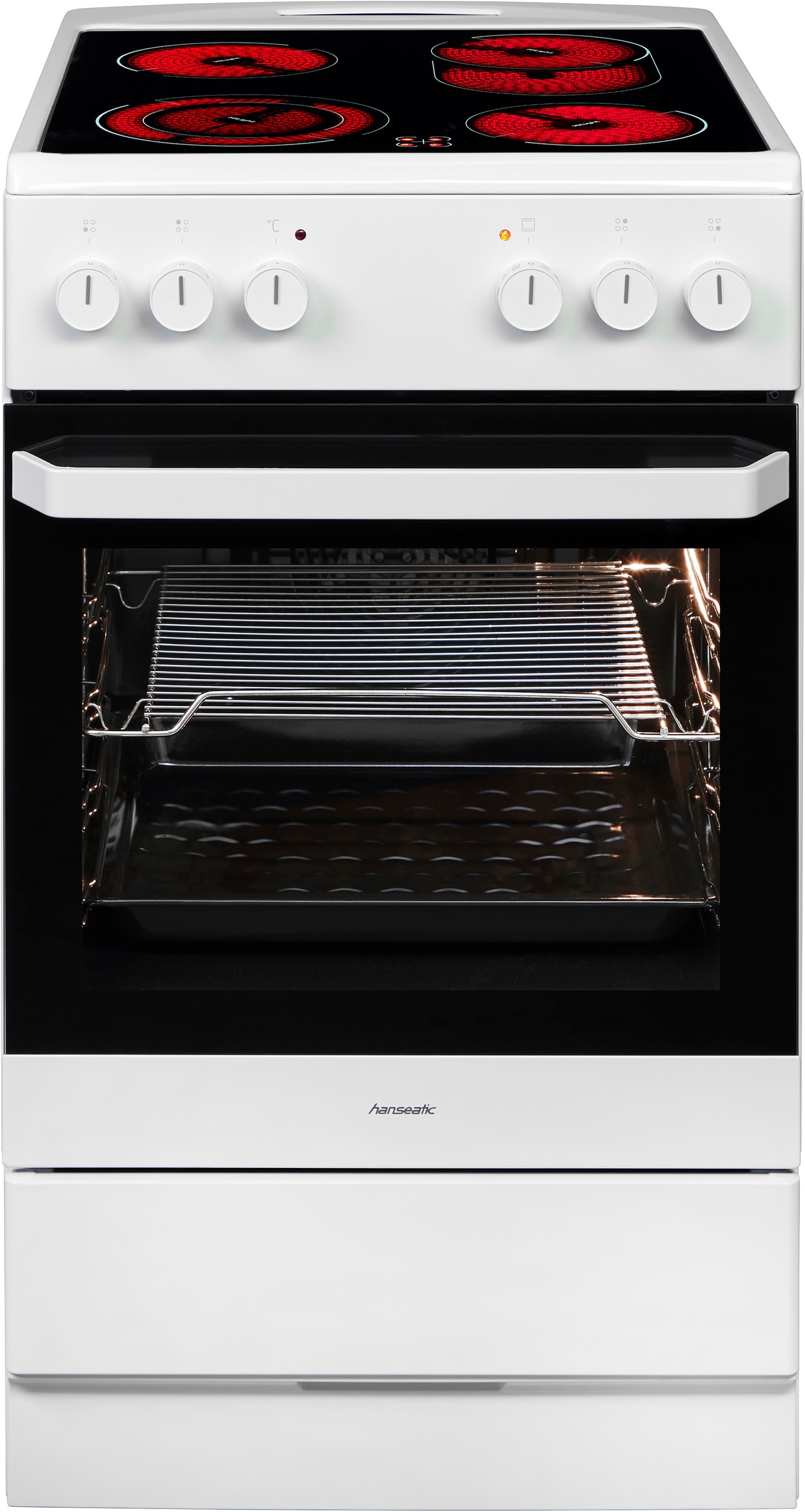 HANSEATIC Elektro-Standherd "5022CE3.313eED(W)", weiß, Herdsets
