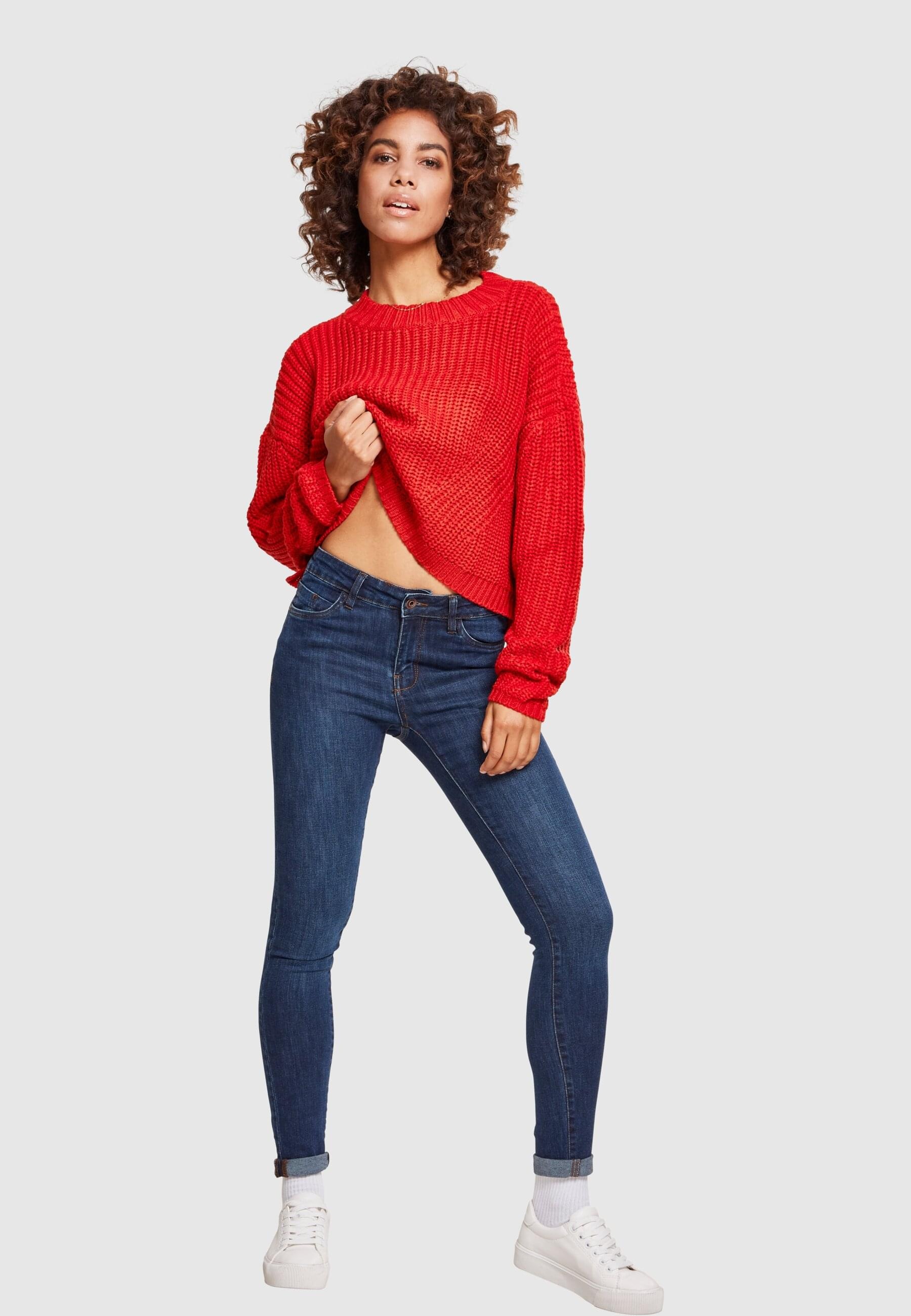 URBAN CLASSICS Rundhalspullover »Urban Classics Damen Ladies Wide Oversize Sweater«, (1 tlg.)