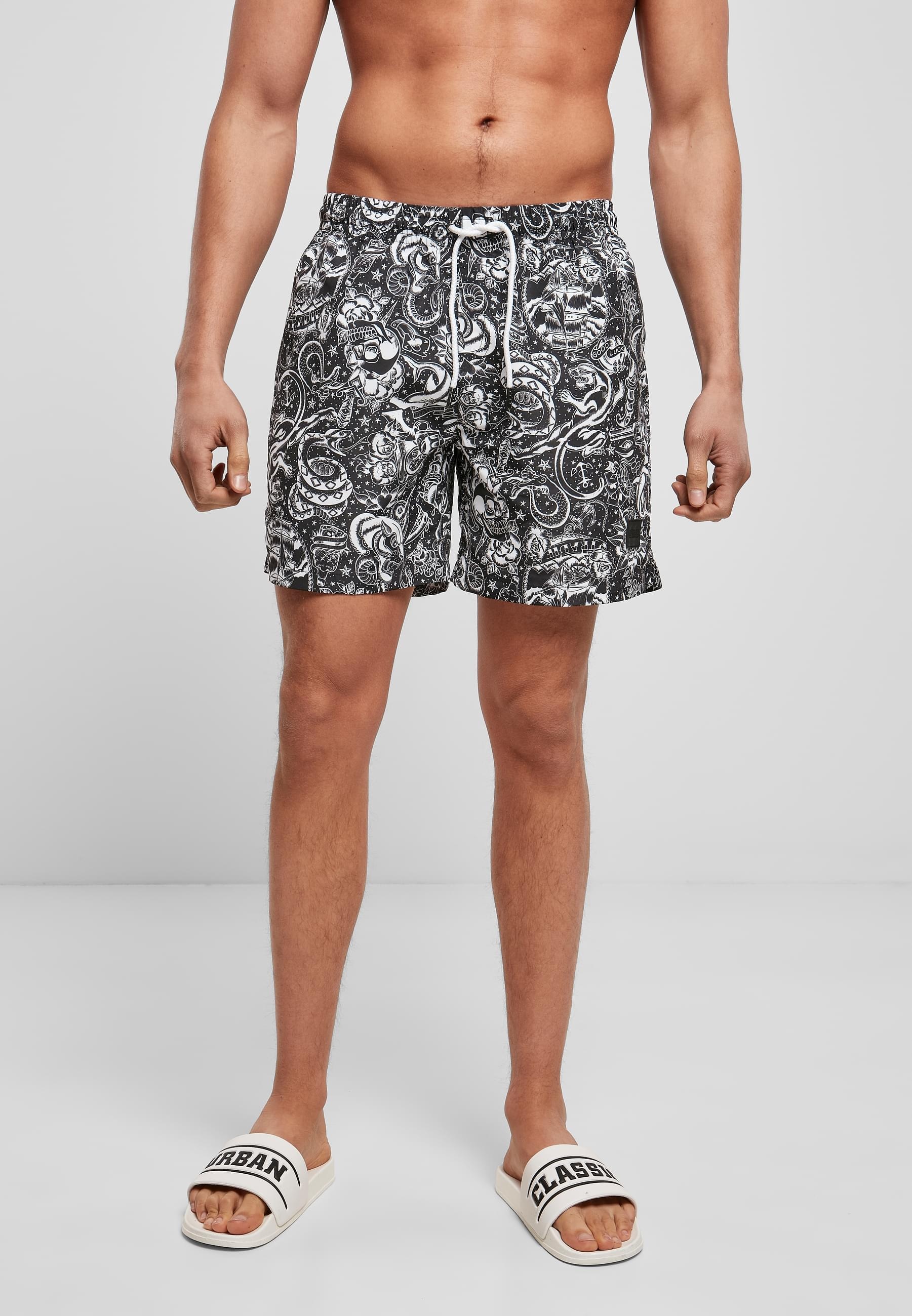 URBAN CLASSICS Badeshorts »Urban Classics Herren Pattern Swim Shorts«