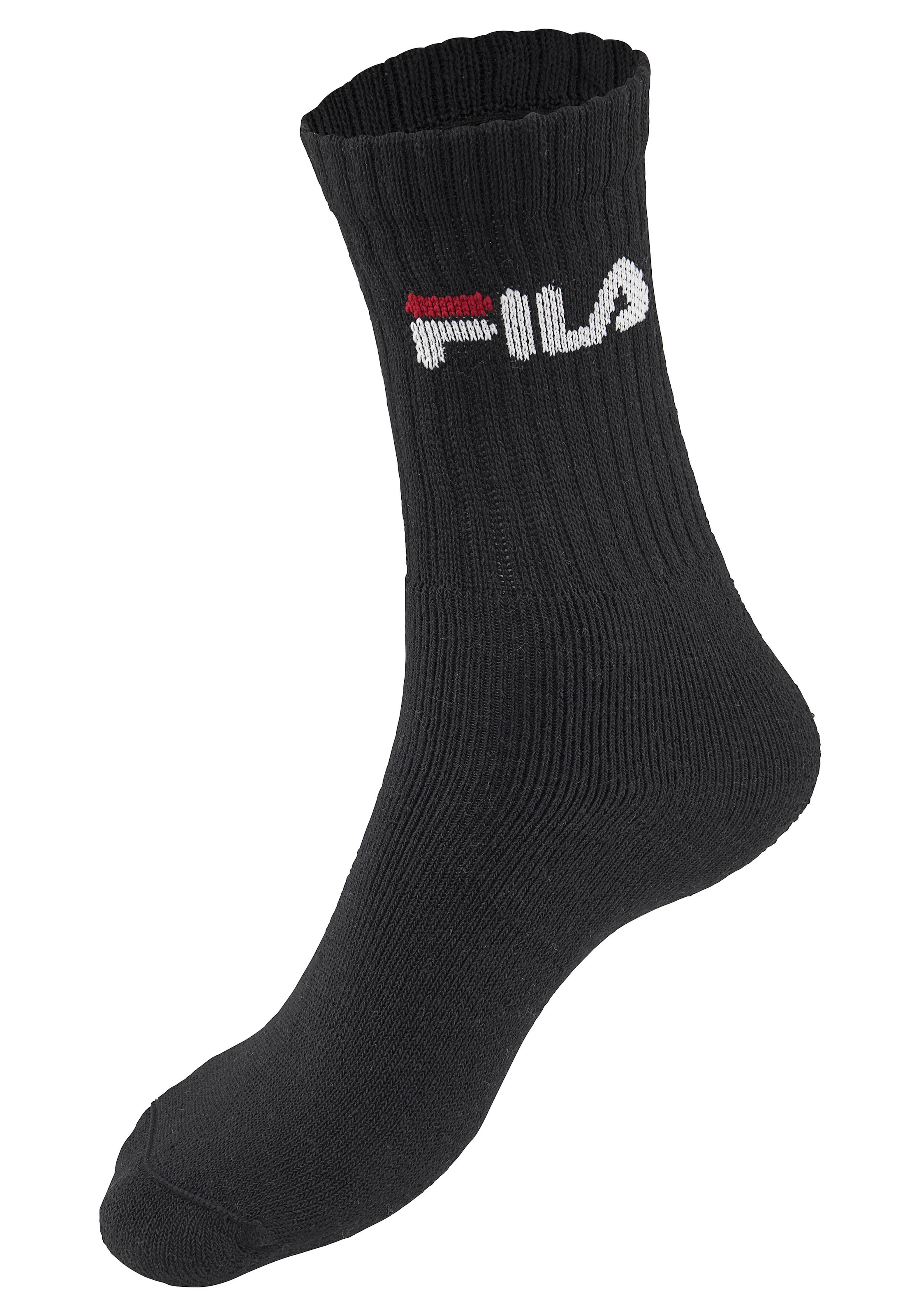 Fila Tennissocken »UNISEX CREW TENNIS FULL TERRY SOCKS«, (6 Paar), Sportsocken, flache Zehennaht