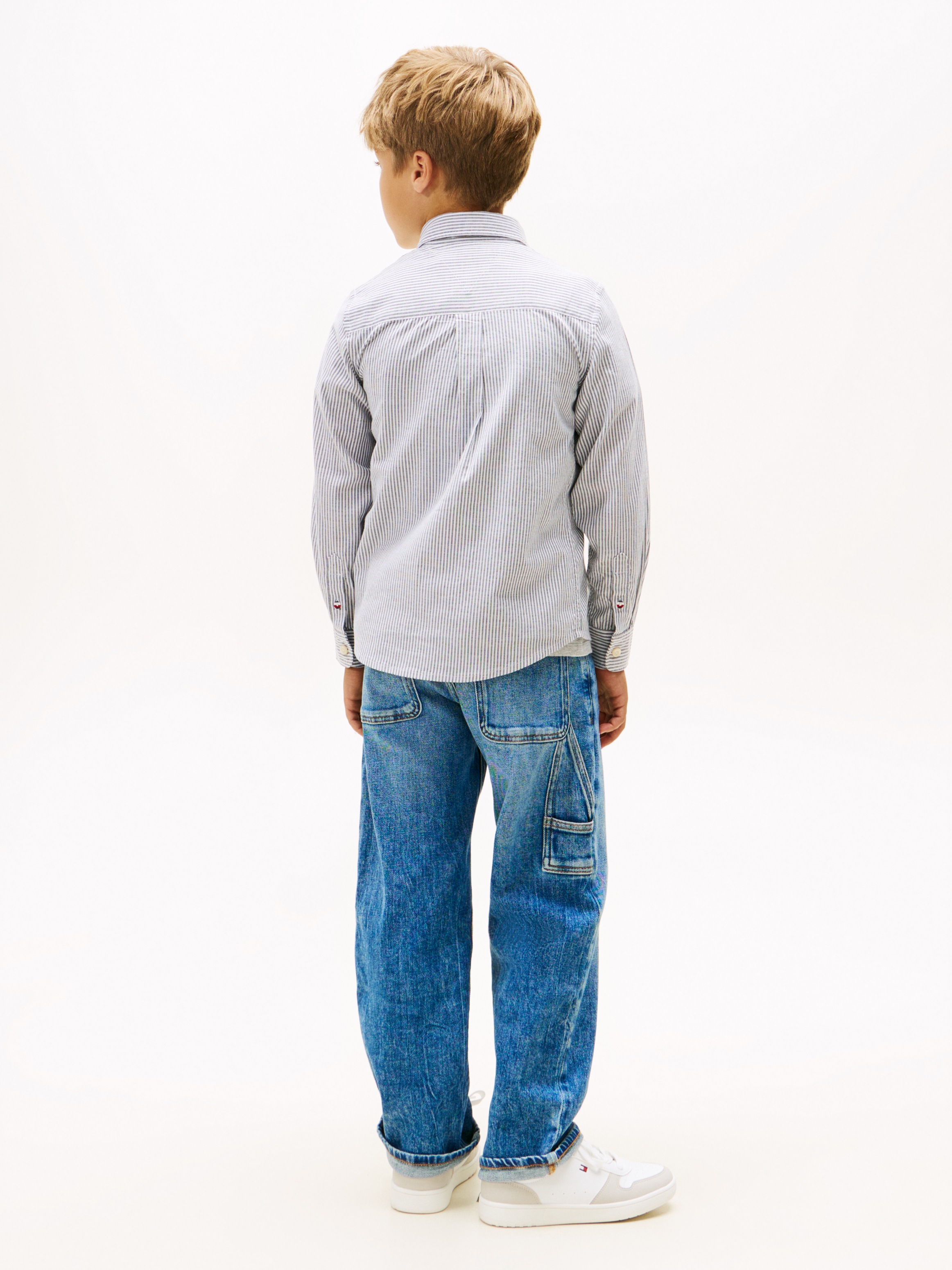 Tommy Hilfiger Langarmhemd Button-Down-Kragen, elastische Baumwoll-Qualität, Kinder bis 16 Jahre