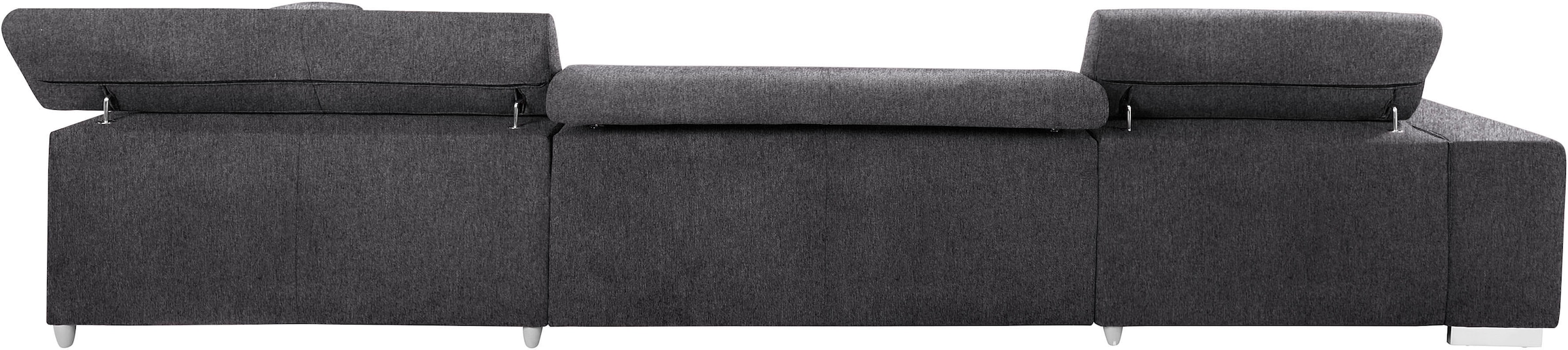 COTTA Wohnlandschaft »Orion U-Form«, mit Kopfteilverstellung & 6 Nierenkissen