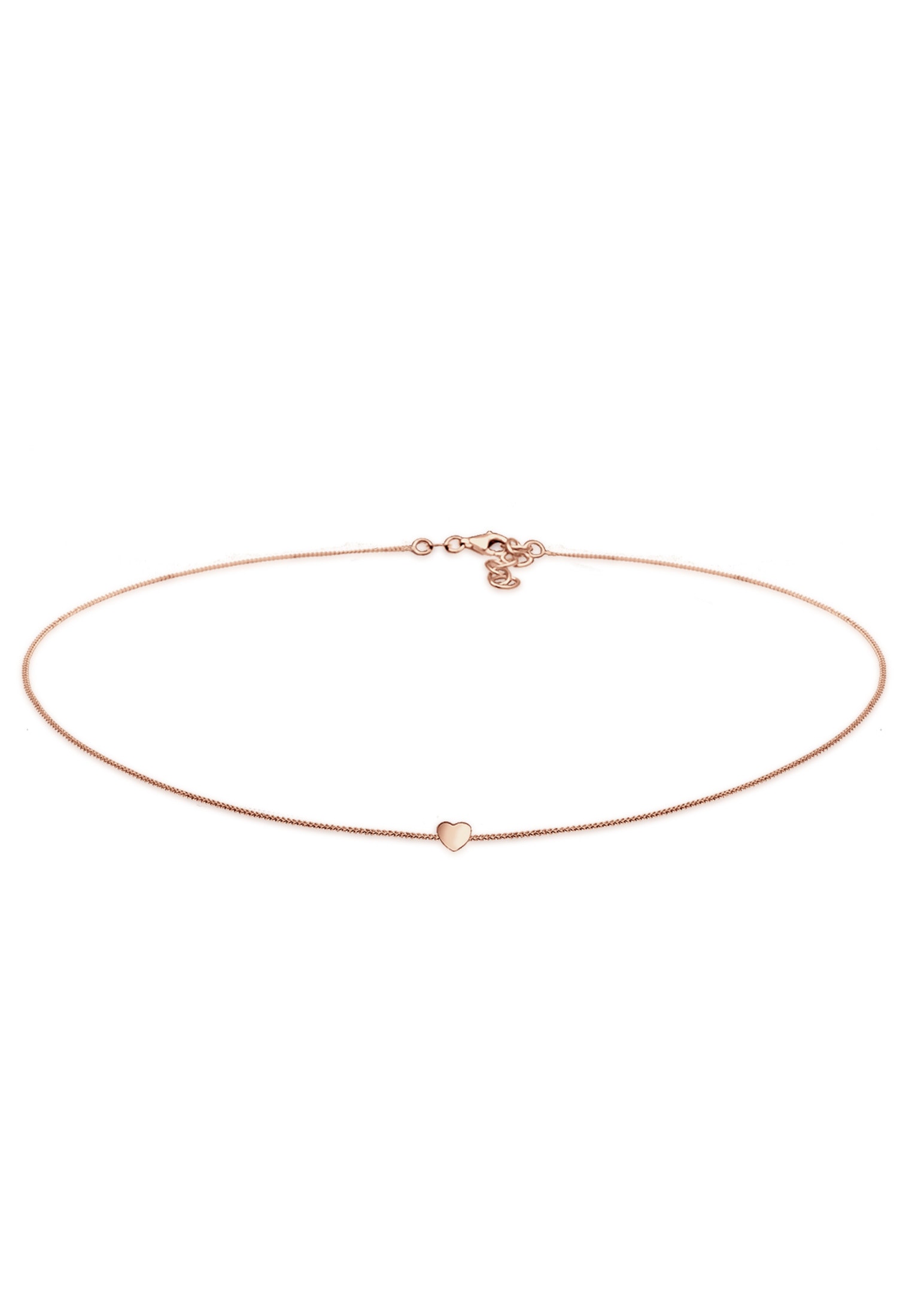 ELLI Damen Choker "Halskette Choker Herz Liebe 925 Silber", ohne Stein, Silber 925 (Sterlingsilber), rosa, Silber 925 (Sterlingsilber), Halsketten
