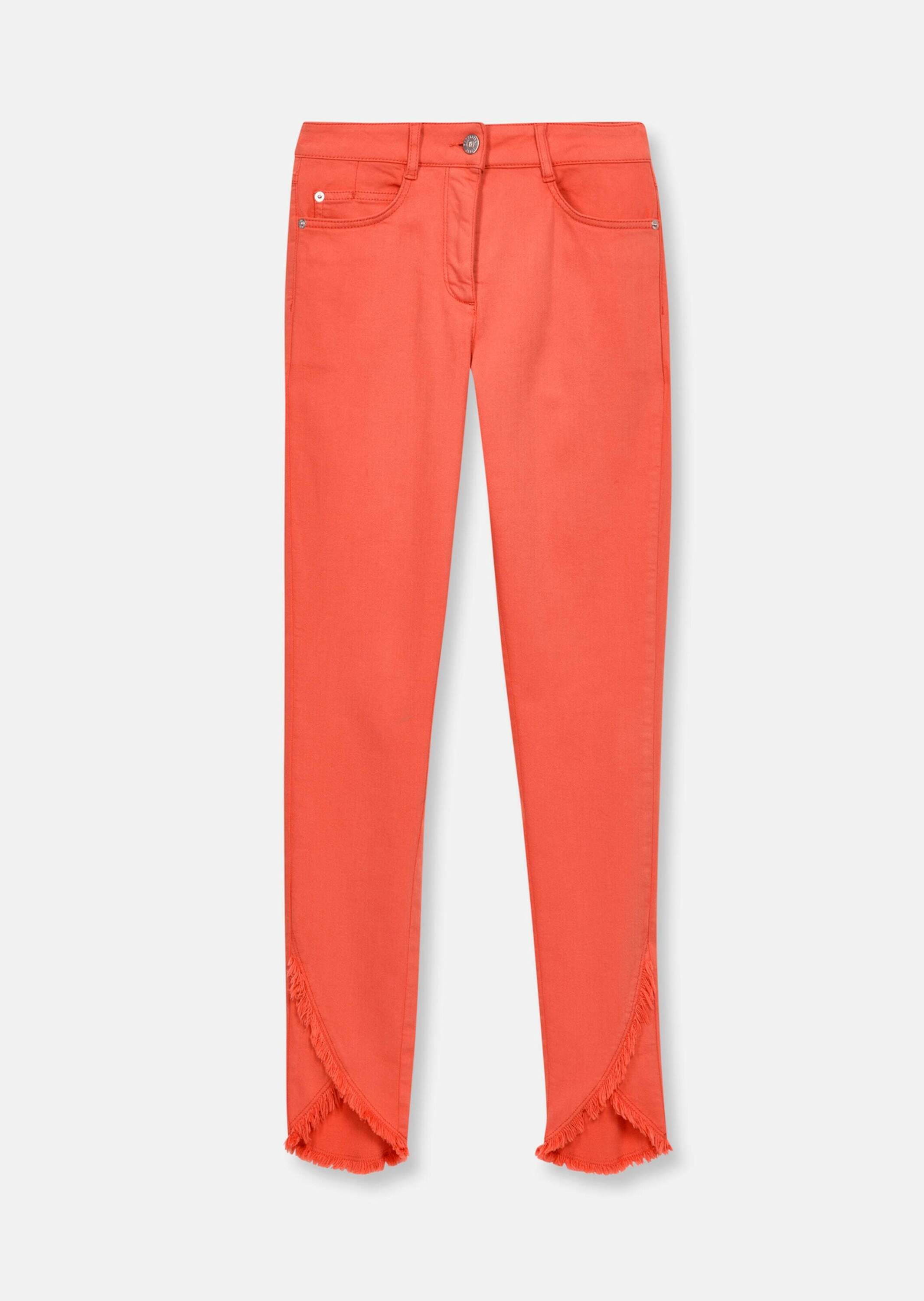 MADELEINE Regular-fit-Jeans »Jeans Verkürzte 5-Pocket-Hose mit Fransen«