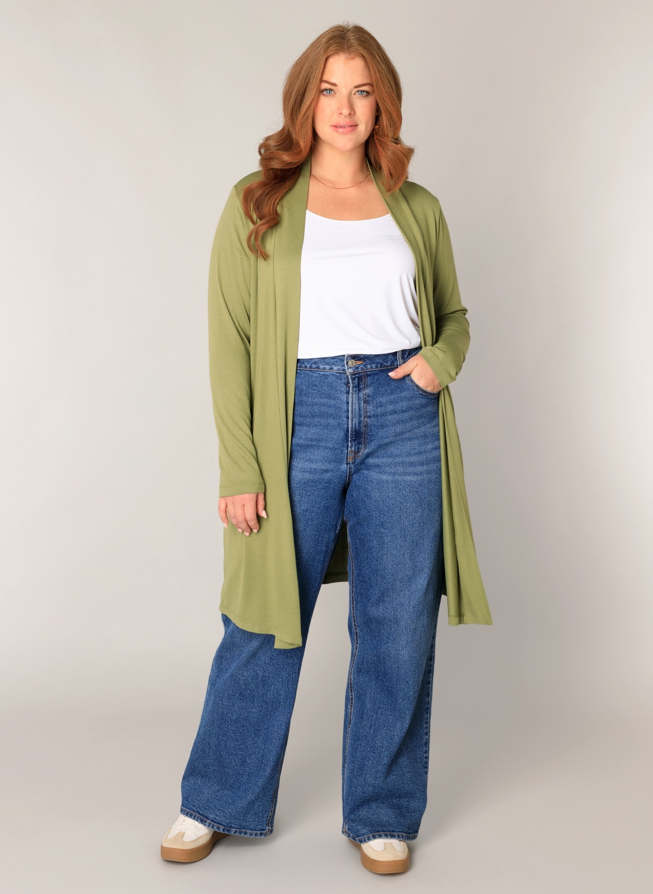 Base Level Curvy Longstrickjacke "Ayla Long" Große Größen