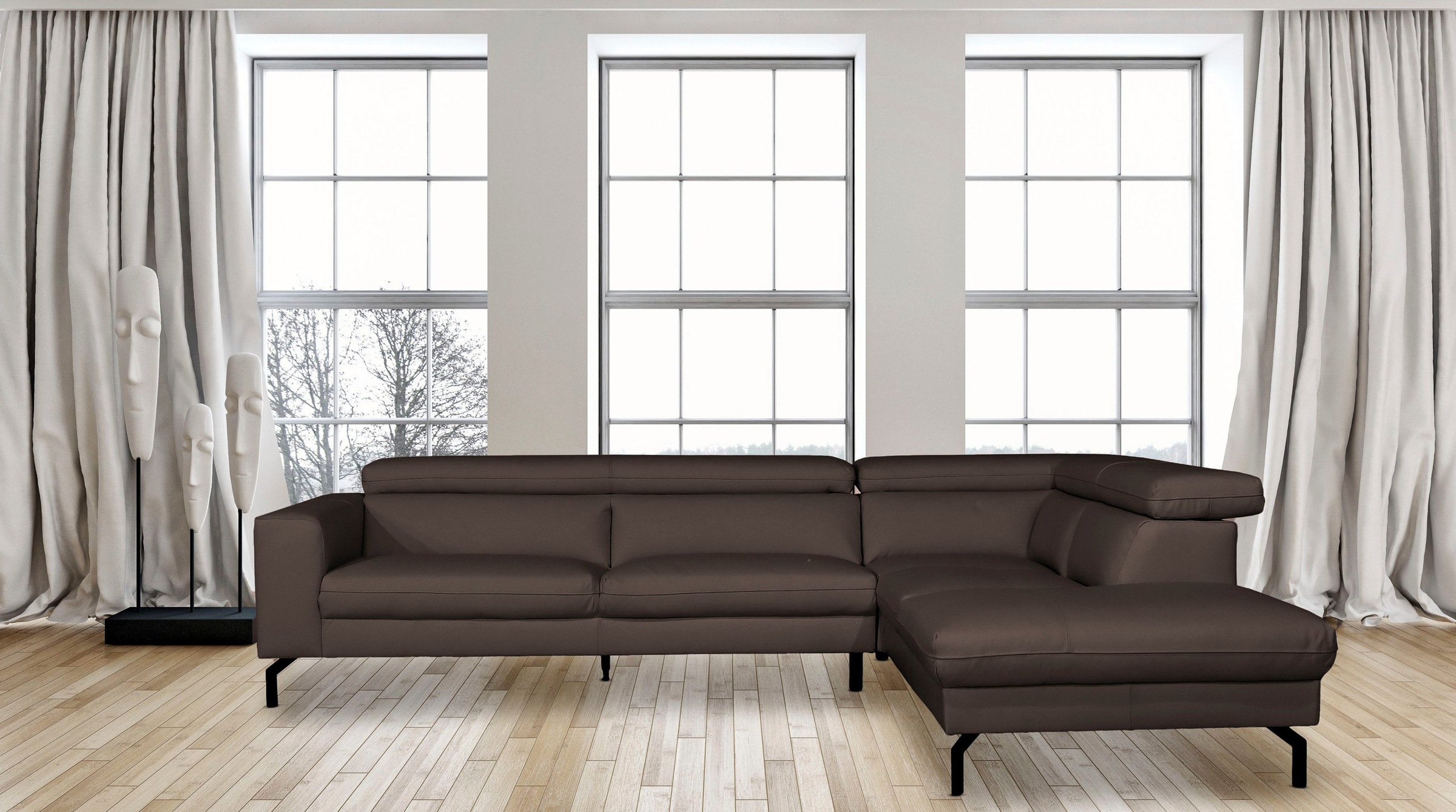 Places of Style Ecksofa "Olanta, L-Form", mit verstellbaren Kopfstützen günstig online kaufen