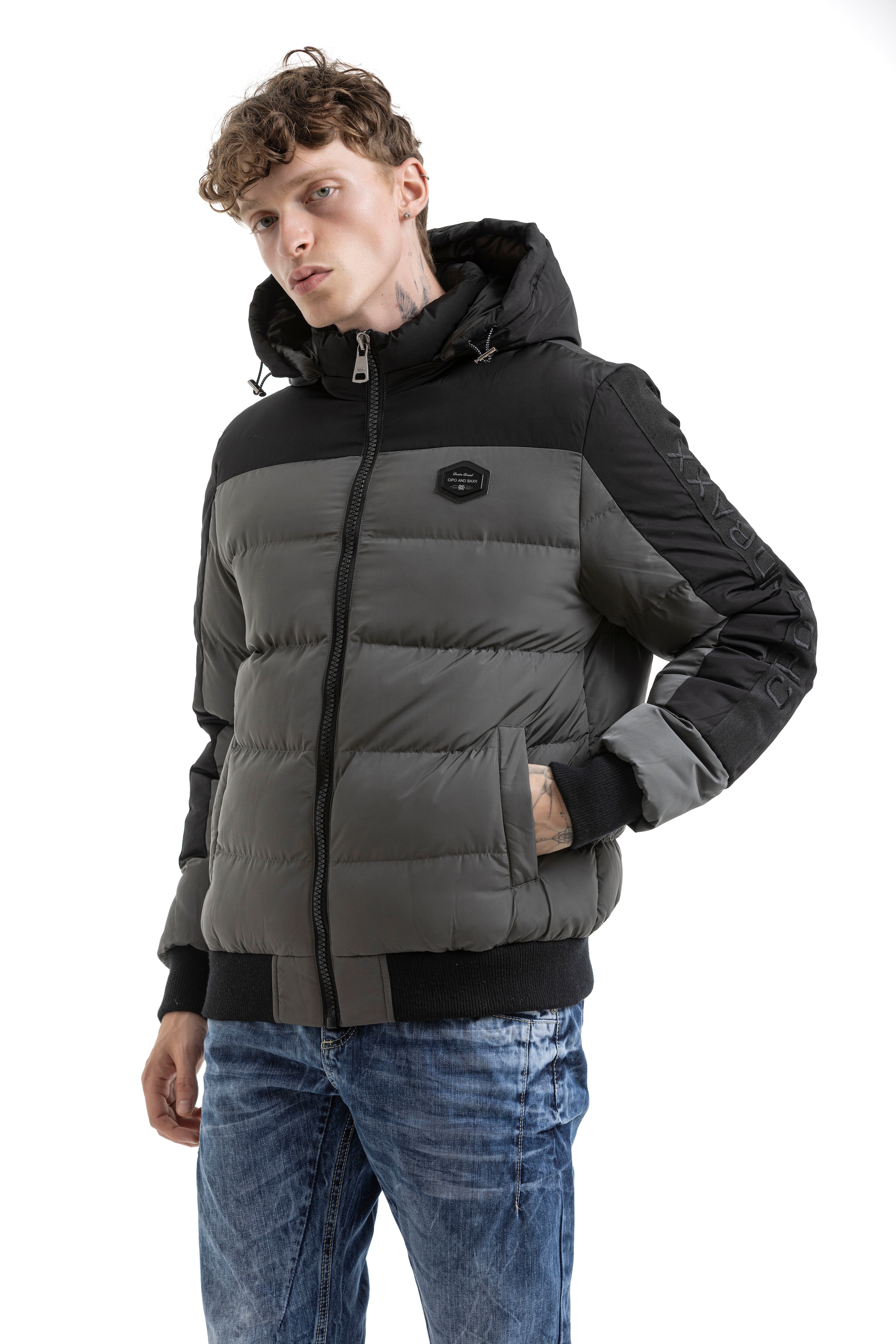 Cipo & Baxx Steppjacke mit Kapuze