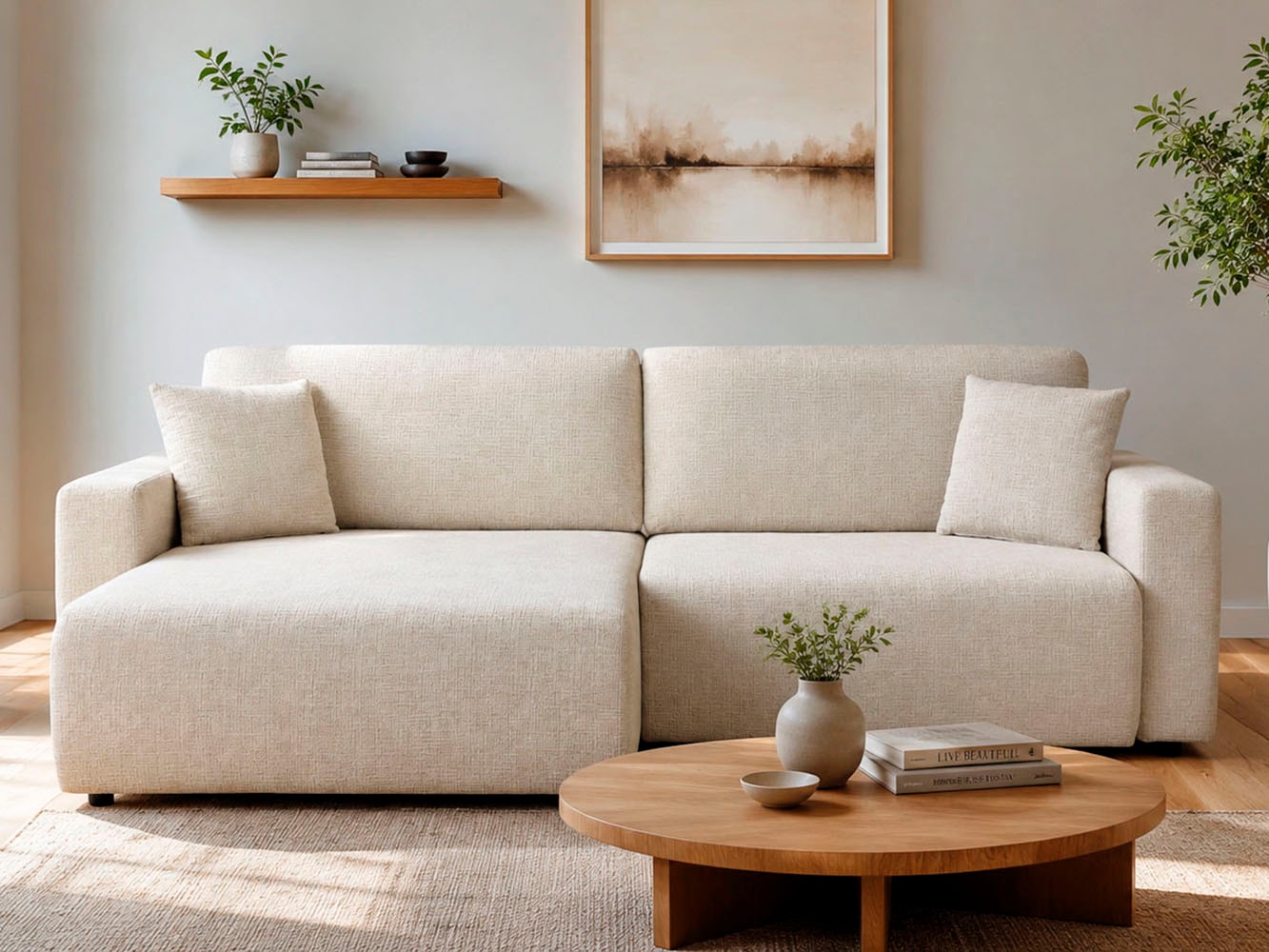 OTTO home Ecksofa »TILLIE L-Form, 229 cm - OTTO. Verlässliche Qualität.« Schlaffunktion (132/194), Bettkasten, Struktur-Bezug