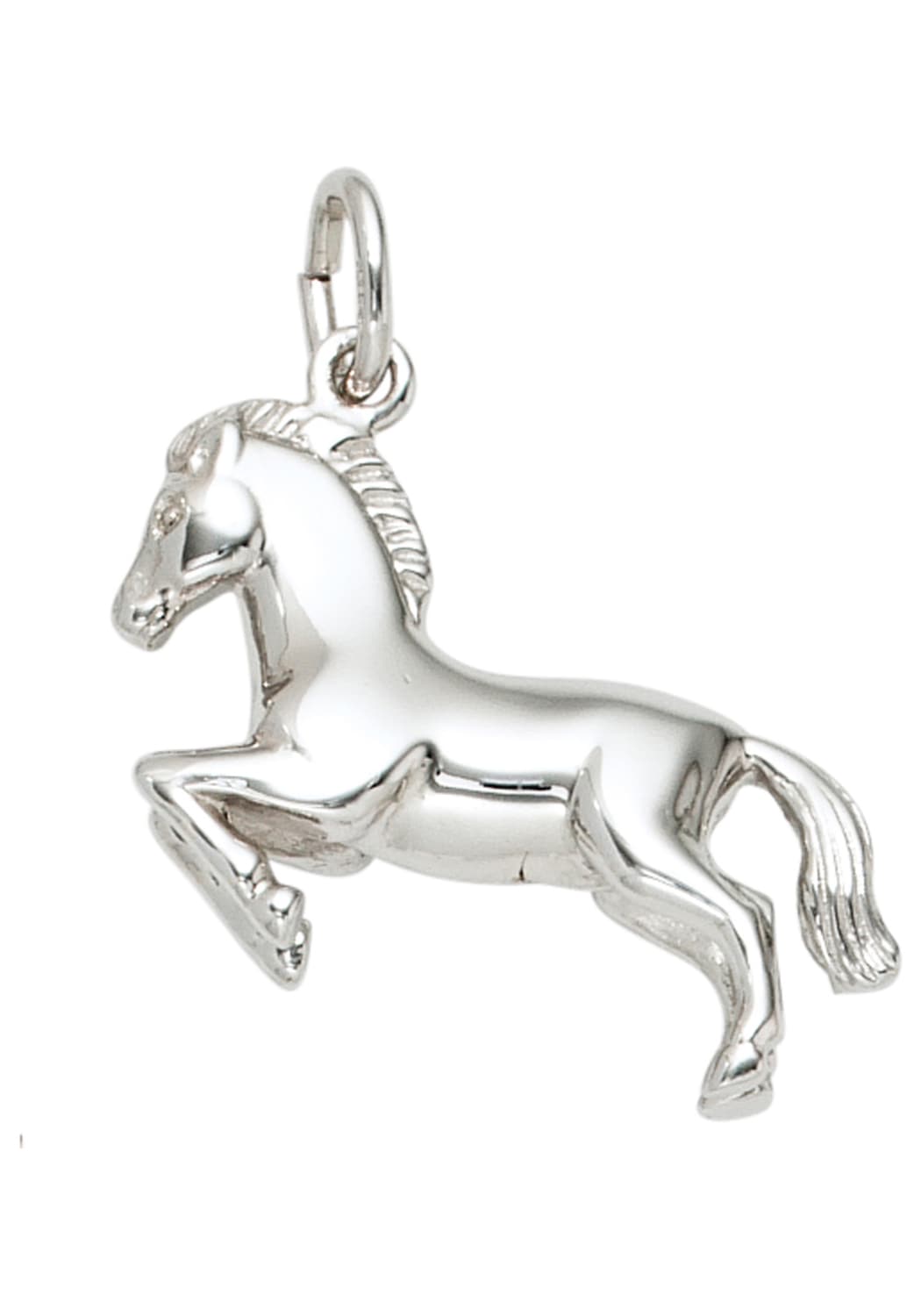 Kettenanhänger JOBO "Anhänger Kinderanhänger Pferd 21 mm", silber 925, Schmuckanhänger, Mädchen, Silber 925 (Sterlingsilber), Kettenanhänger, 925 Silber rhodiniert