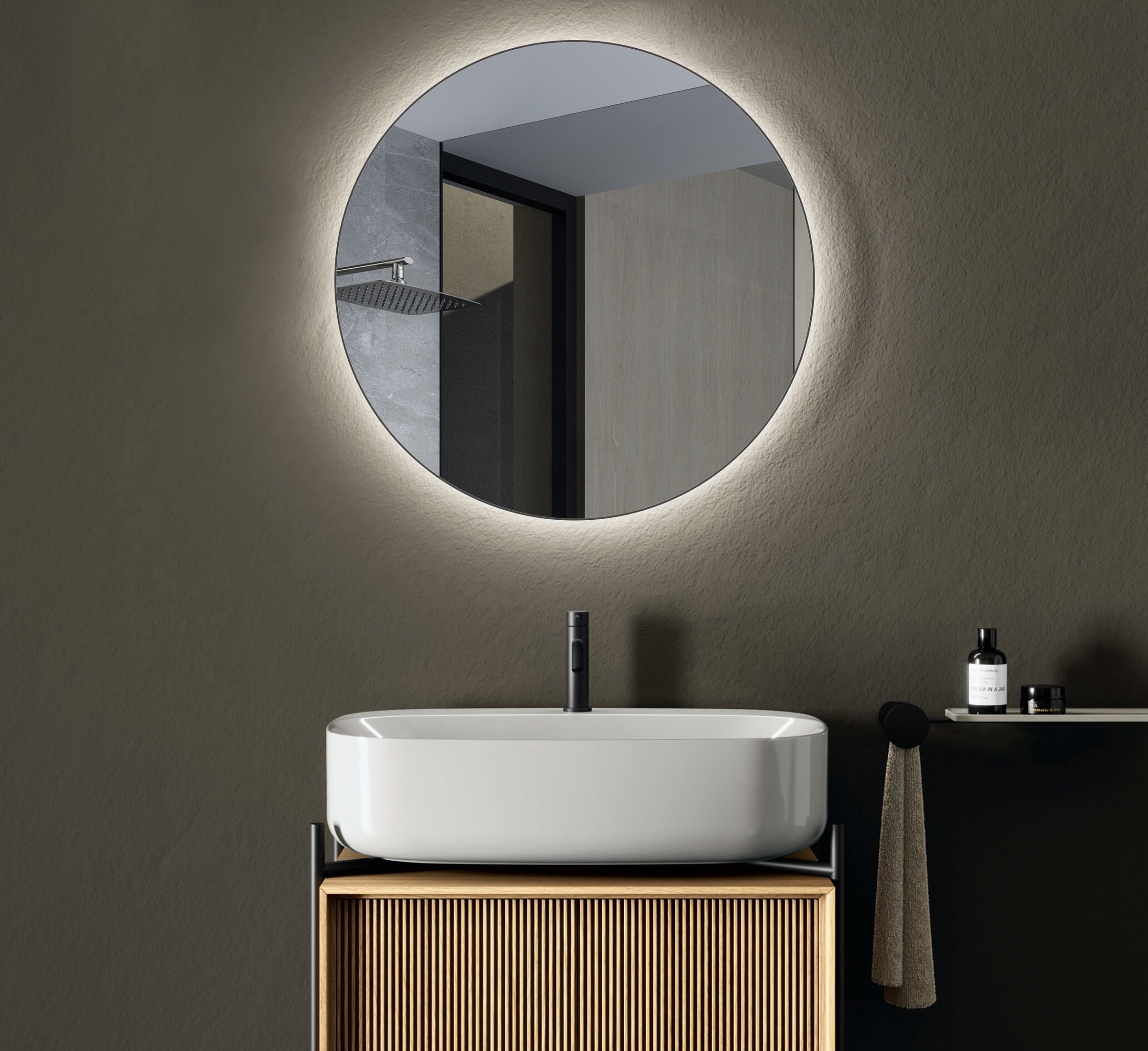Talos Spiegel »TALOS CESA«, austauschbare LED Beleuchtung, Shine in matt, Ø 60 cm