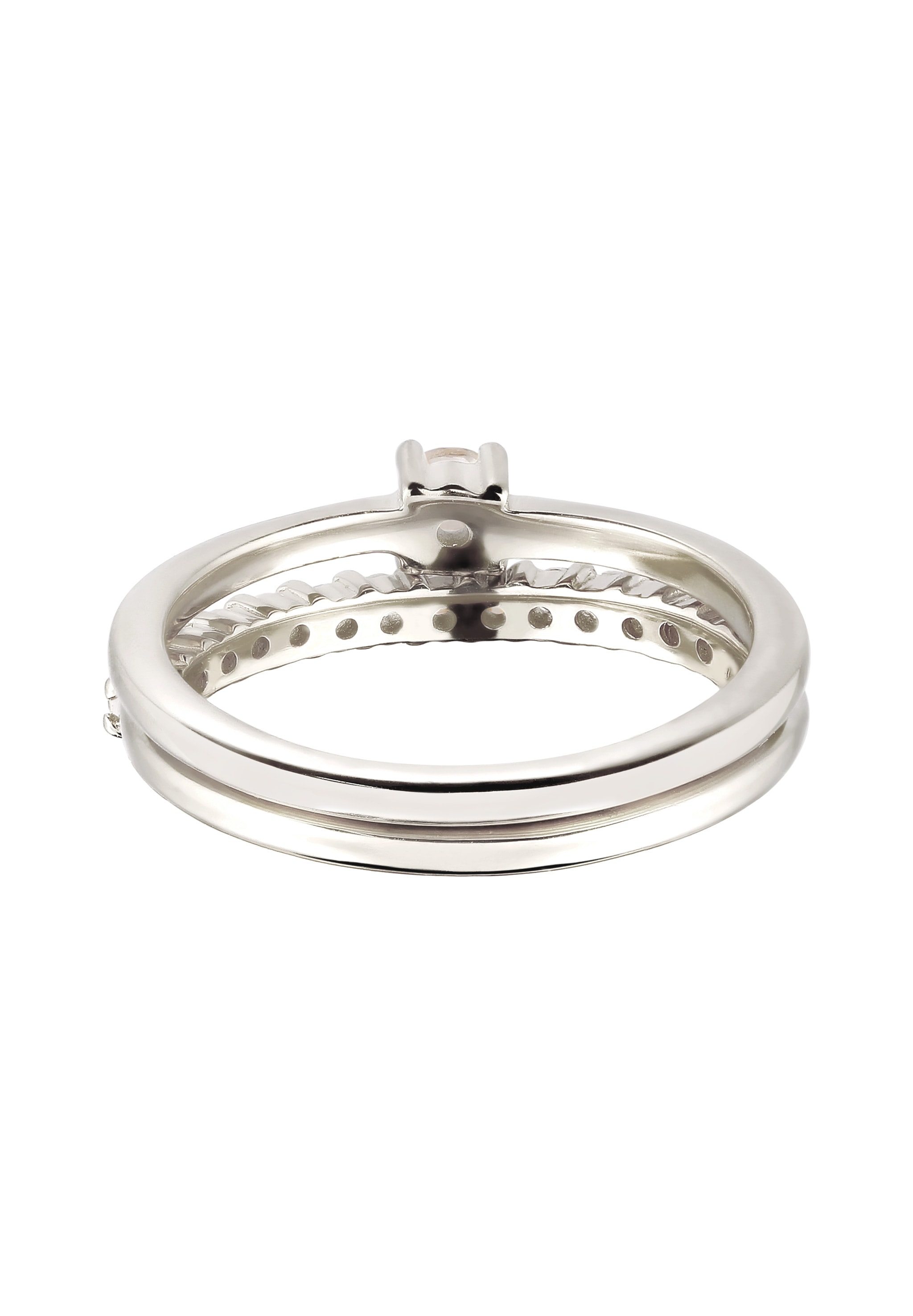 Elli Premium Ring-Set »Ring Ringset mit Mondstein Regenbogen 925 Sterling Silber«