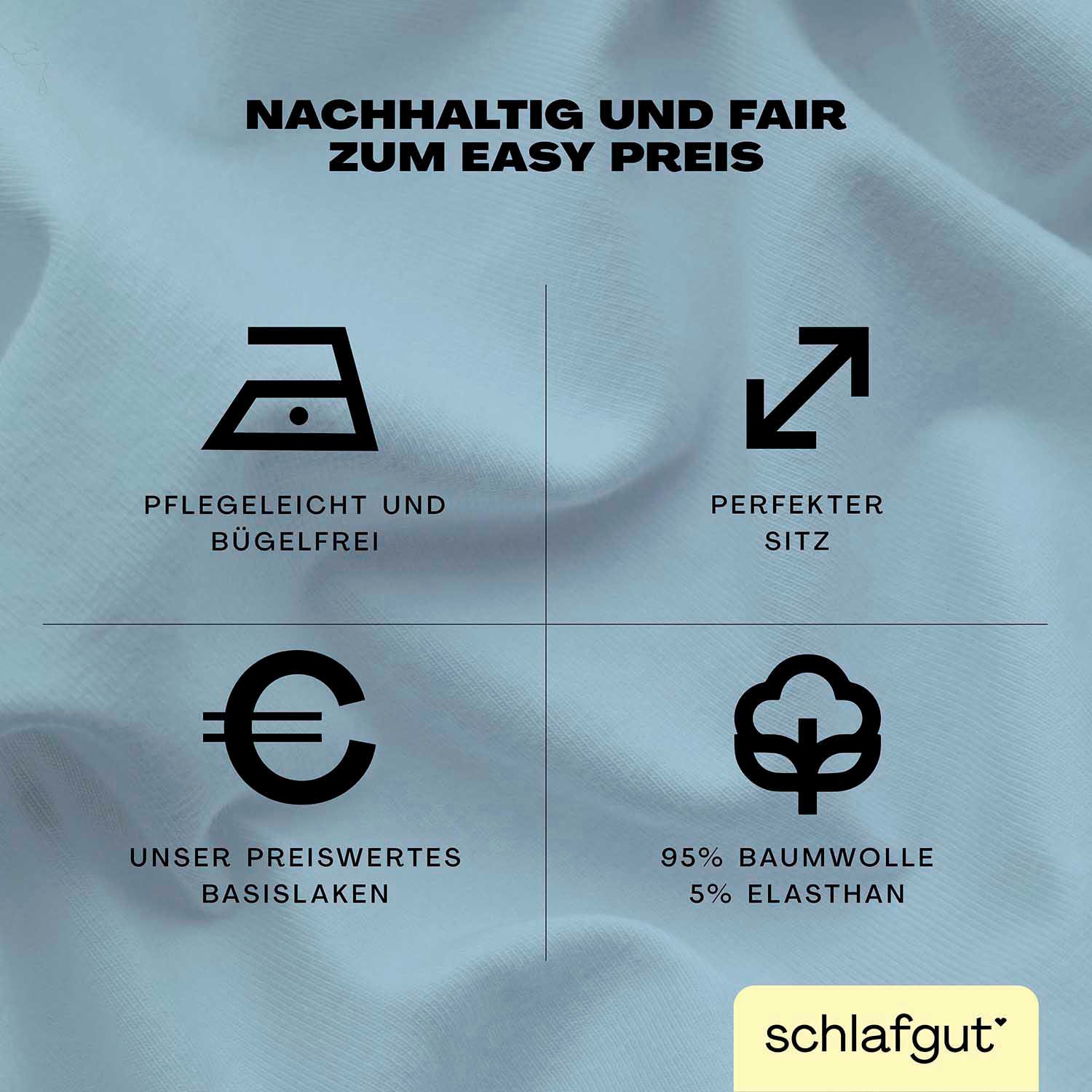 Thumbnail - Schlafgut Spannbettlaken "EASY Jersey Elasthan Topper", MADE IN GREEN by OEKO-TEX