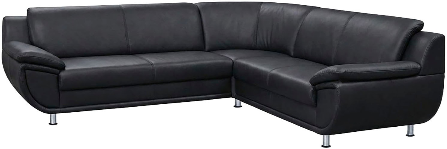 TRENDMANUFAKTUR Ecksofa "Rondo wahlweise mit Schlaffunktion, bequeme Armlehnen" L-Form, wahlw.mit Federkern, Füße chromfarben, Unser Dauertiefpreis