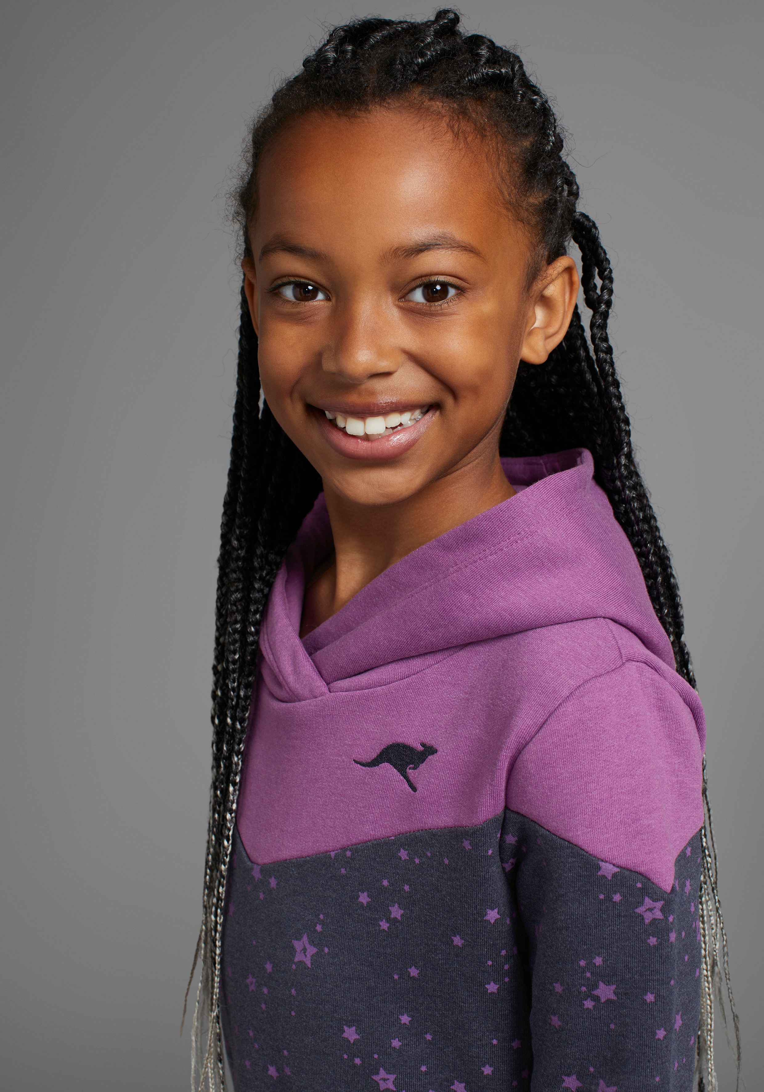 Thumbnail - KangaROOS Sweatkleid "mit süßem allover Druck", in Colorblocking-Design