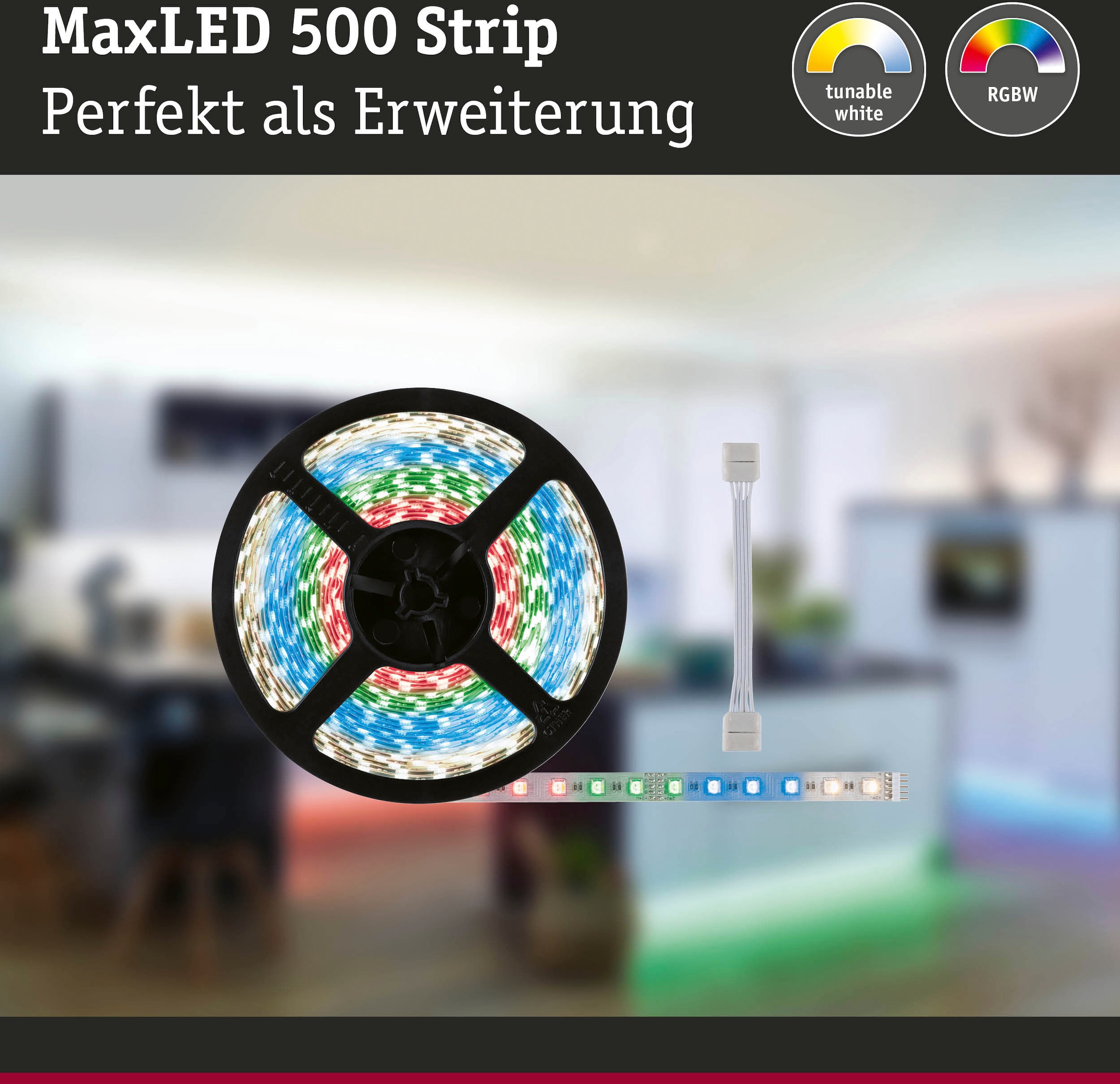 »MaxLED 1 inkl. 10m RGBW+ | LED-Streifen 500lm/m«, St.-flammig, Adapterkabel Einzelstripe kaufen 500 72W Paulmann BAUR unbeschichtet