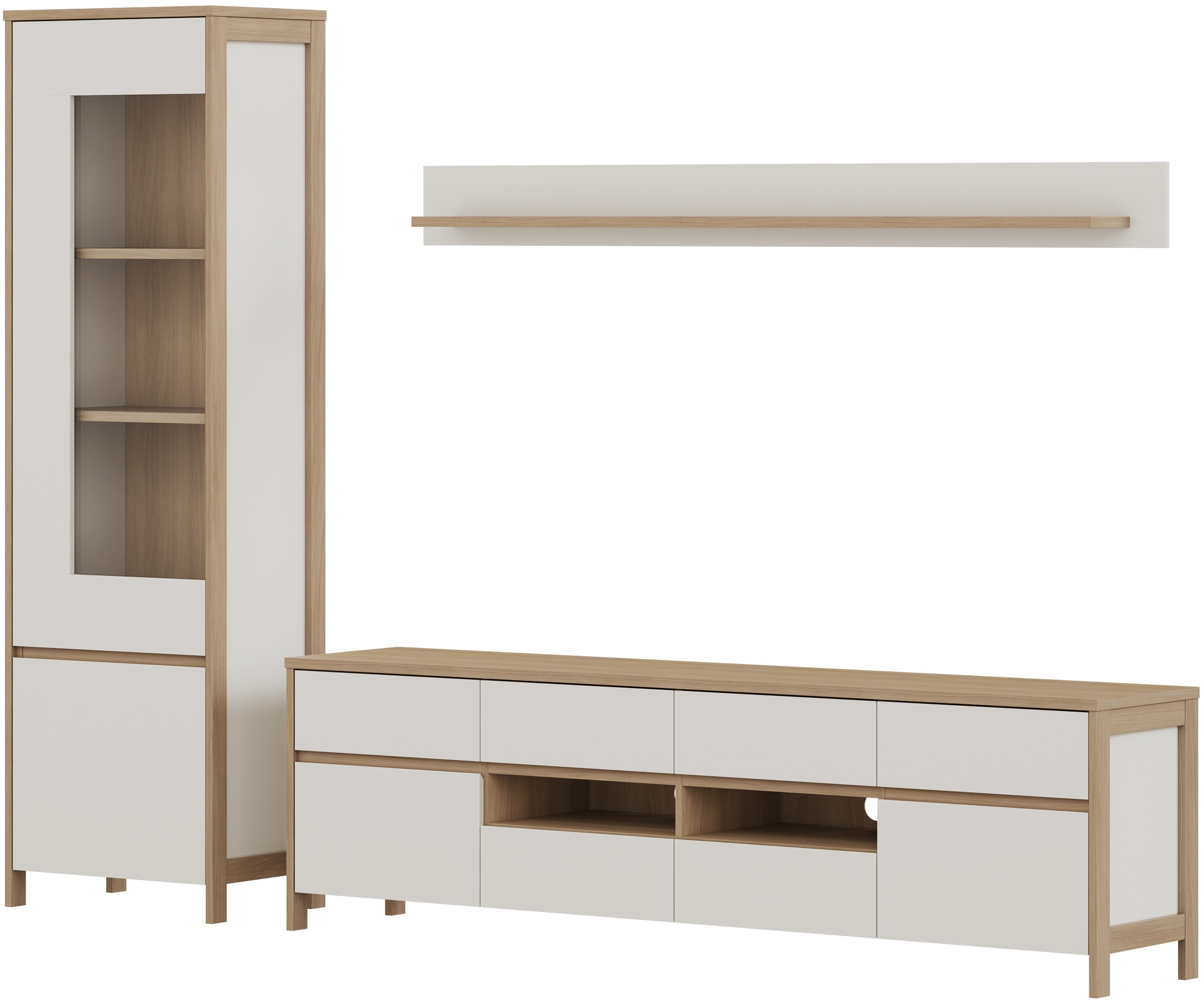 Home affaire Wohnwand "Stranda, moderne Anbauwand, Komplettset im Scandi-St günstig online kaufen