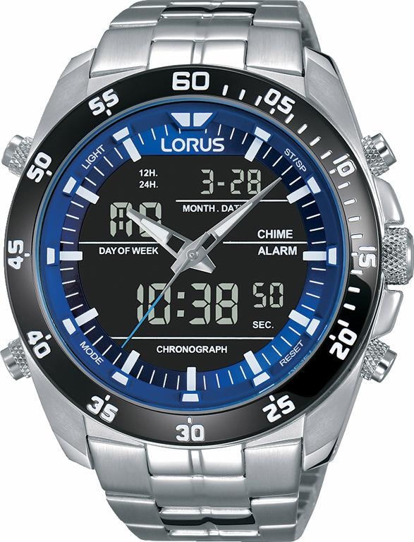 LORUS Chronograph »RW629AX5«, Armbanduhr, Quarzuhr, Herrenuhr, Stoppfunktion, digital, Datum