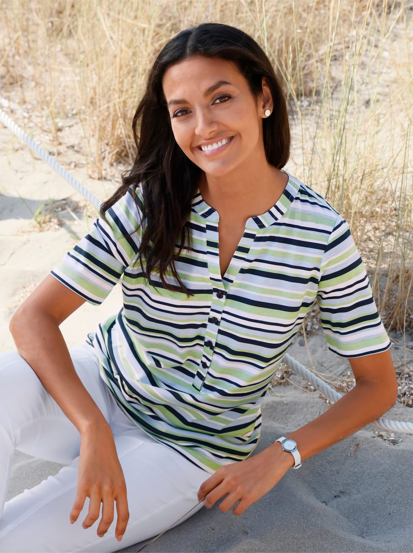 Casual Looks Kurzarmshirt "Ringelshirt", 1 tlg. günstig online kaufen