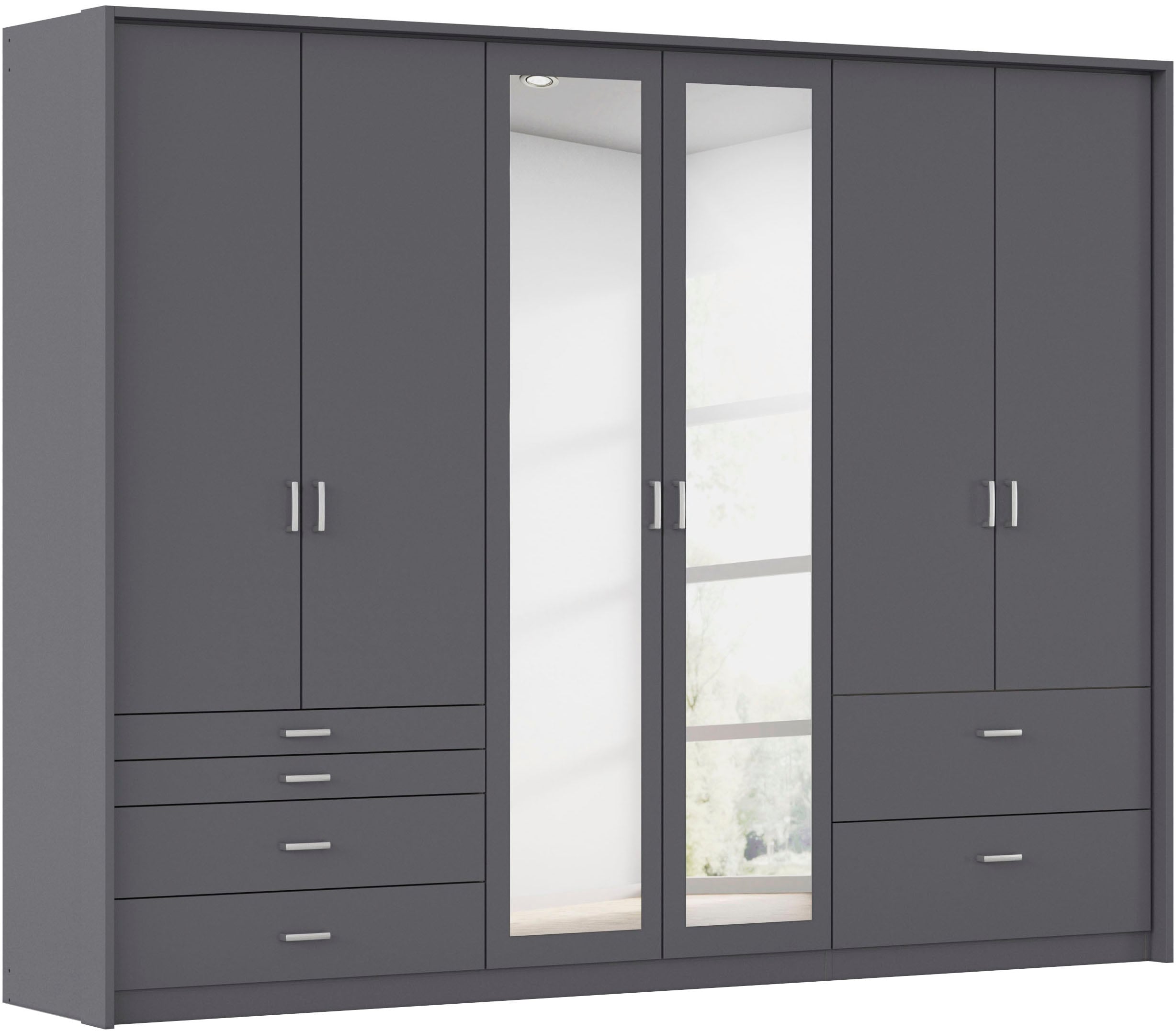 rauch Drehtürenschrank "Kleiderschrank Schrank Garderobe Wäscheschrank WILDBERG" Breiten 230/275 cm, Höhen 212/231 cm, mit 6 Schubladen, obere Schublade mit Holz-Einteilung MADE IN GERMANY