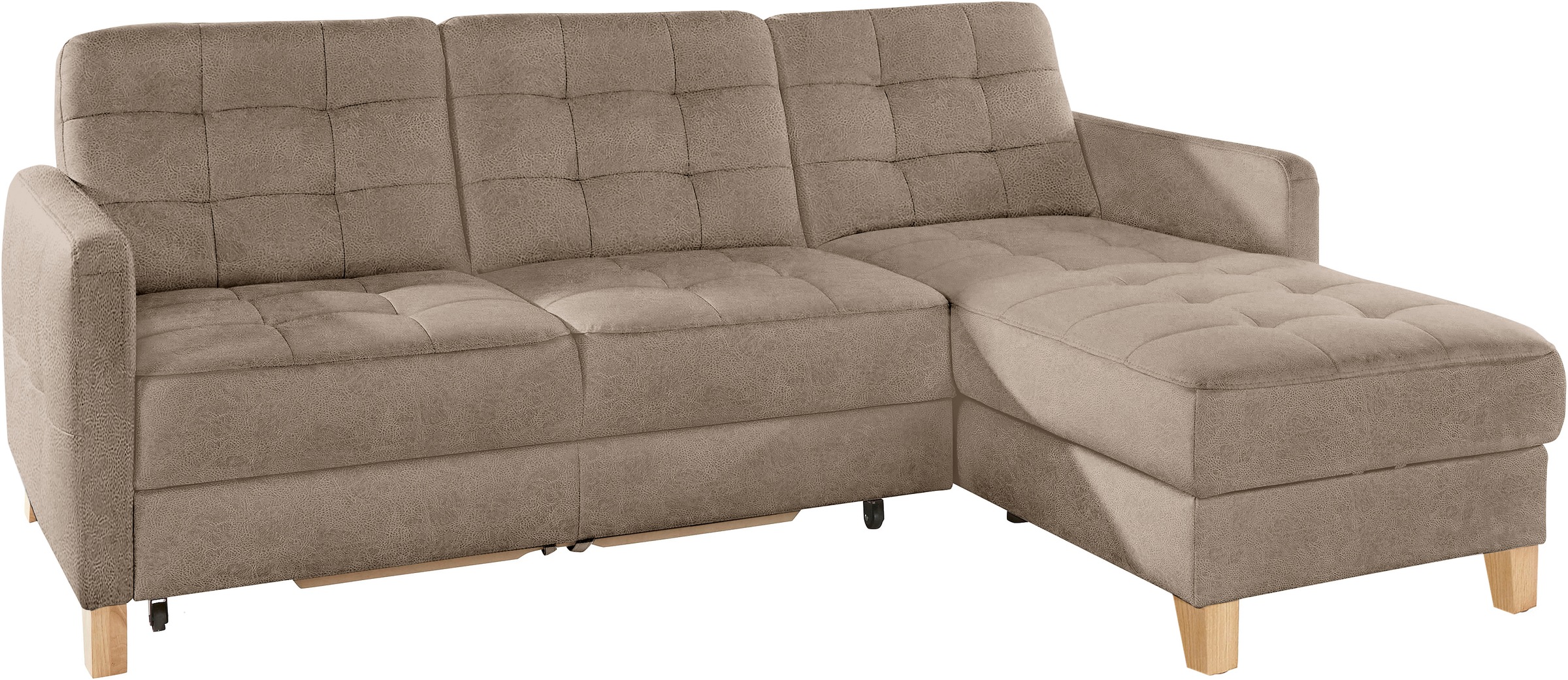 exxpo - sofa fashion Ecksofa »Elio, kompakt und komfortabel, bequem und zeitloses Design, L-Form«, wahlweise mit Bettfunktion