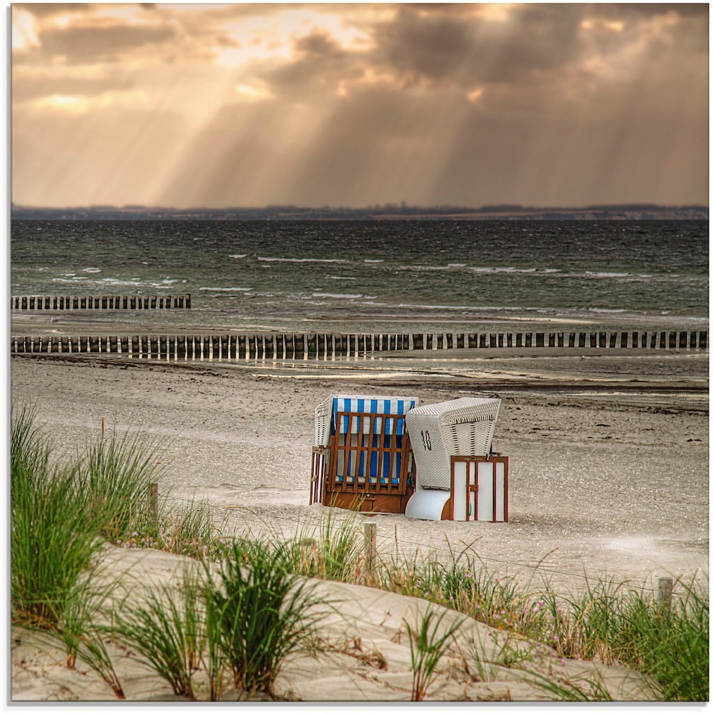 Artland Glasbild »Schwarzer Busch Strand auf Insel Poel«, Strand, (1 St.)