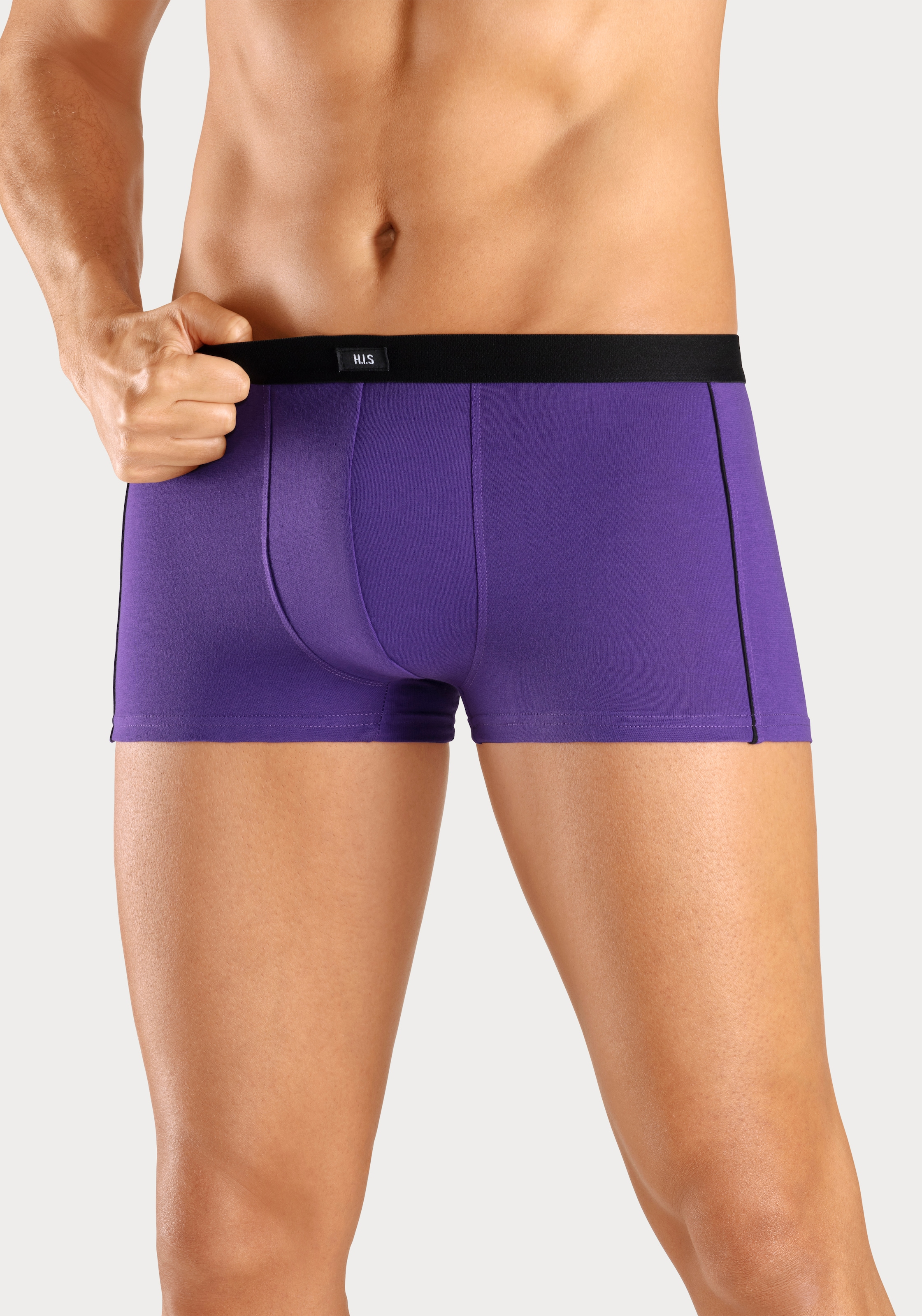 H.I.S Boxershorts, (Packung, 3 St.), in Hipster-Form mit schmalen Piping