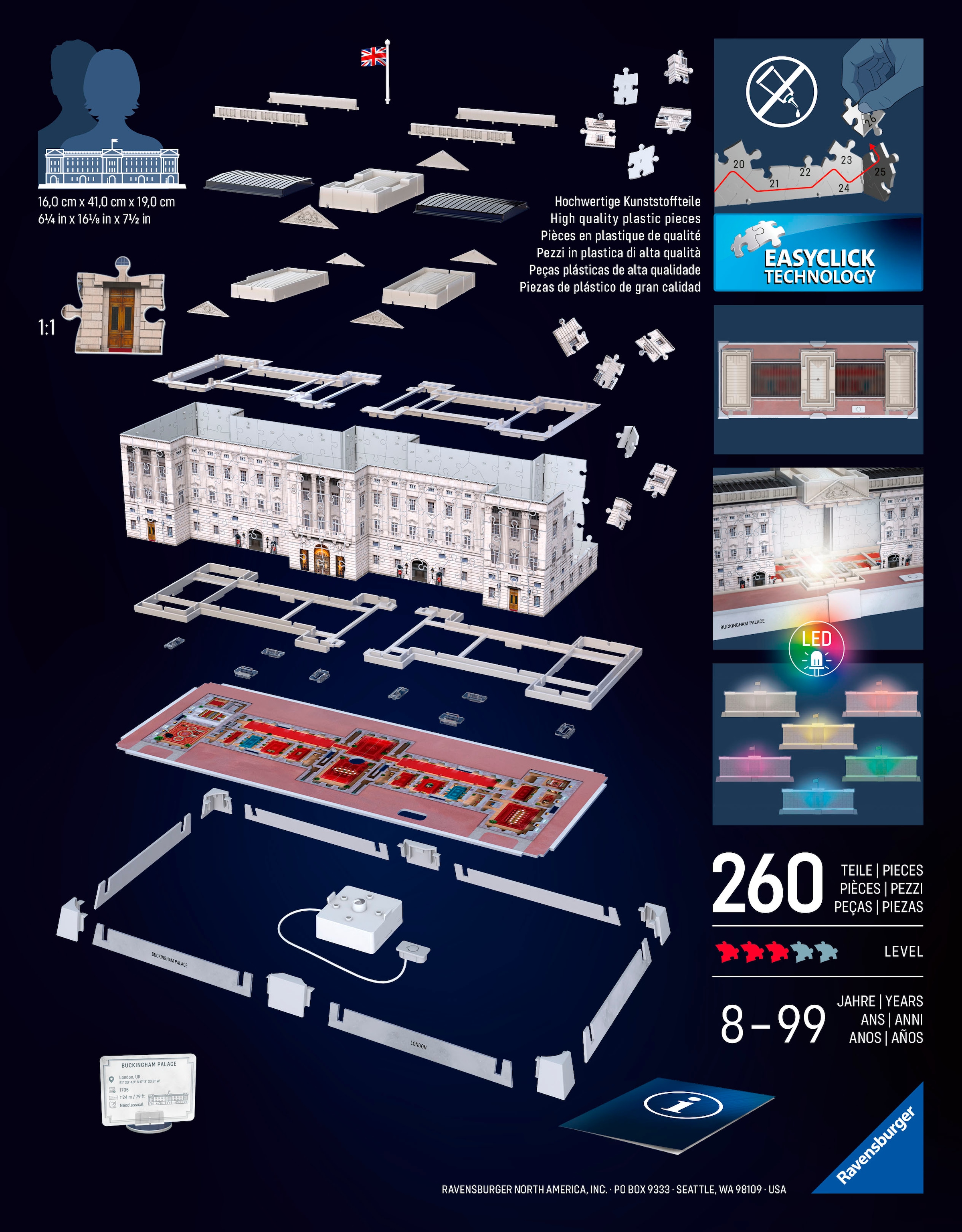 Ravensburger 3D-Puzzle »Iconics: Buckingham Palace - mit Licht«, Made in Europe