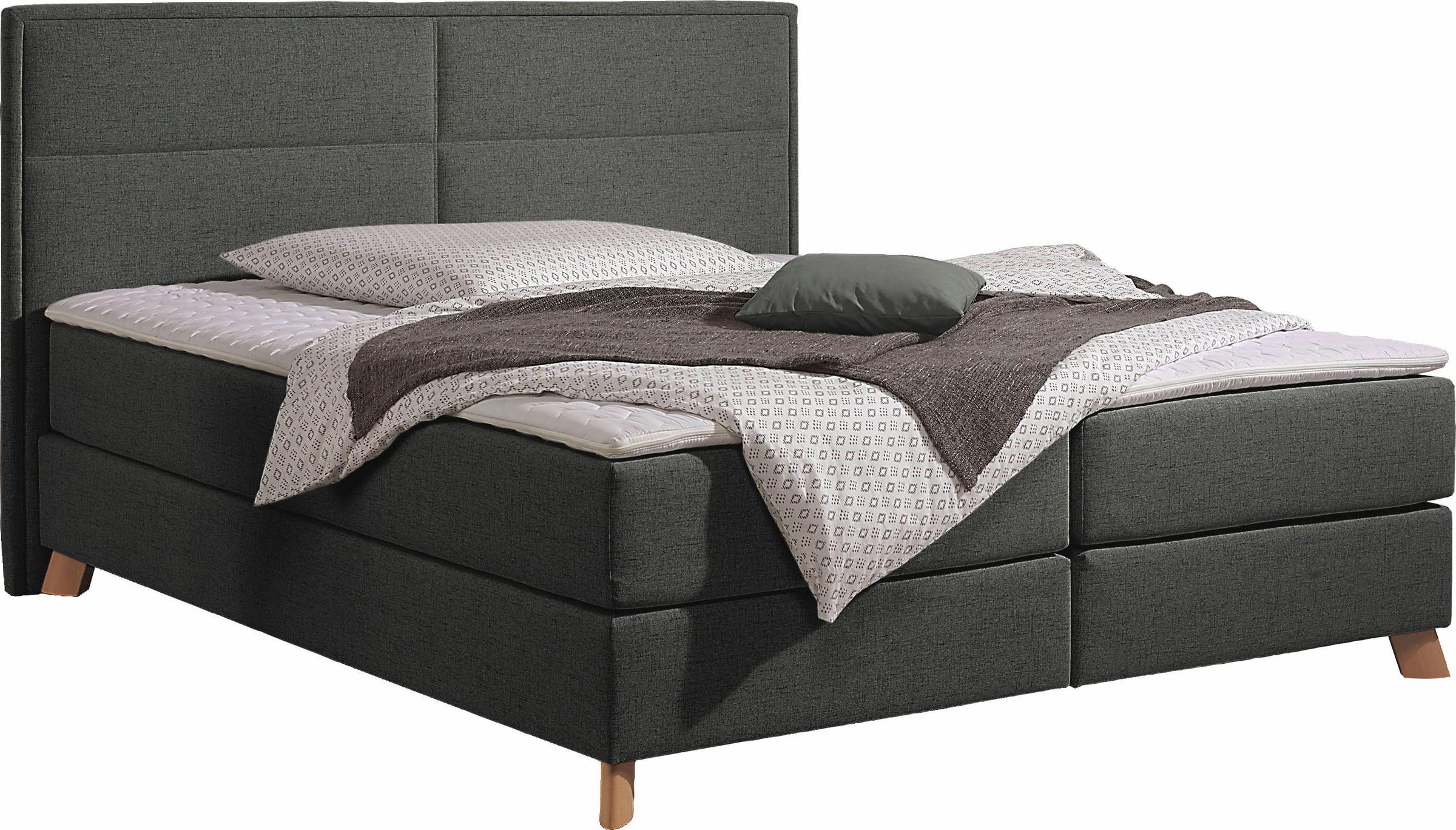 Home affaire Boxspringbett »Caria«, in 5 Breiten, 3 Matratzen-Ausführungen, 2 Härtegraden, Topper