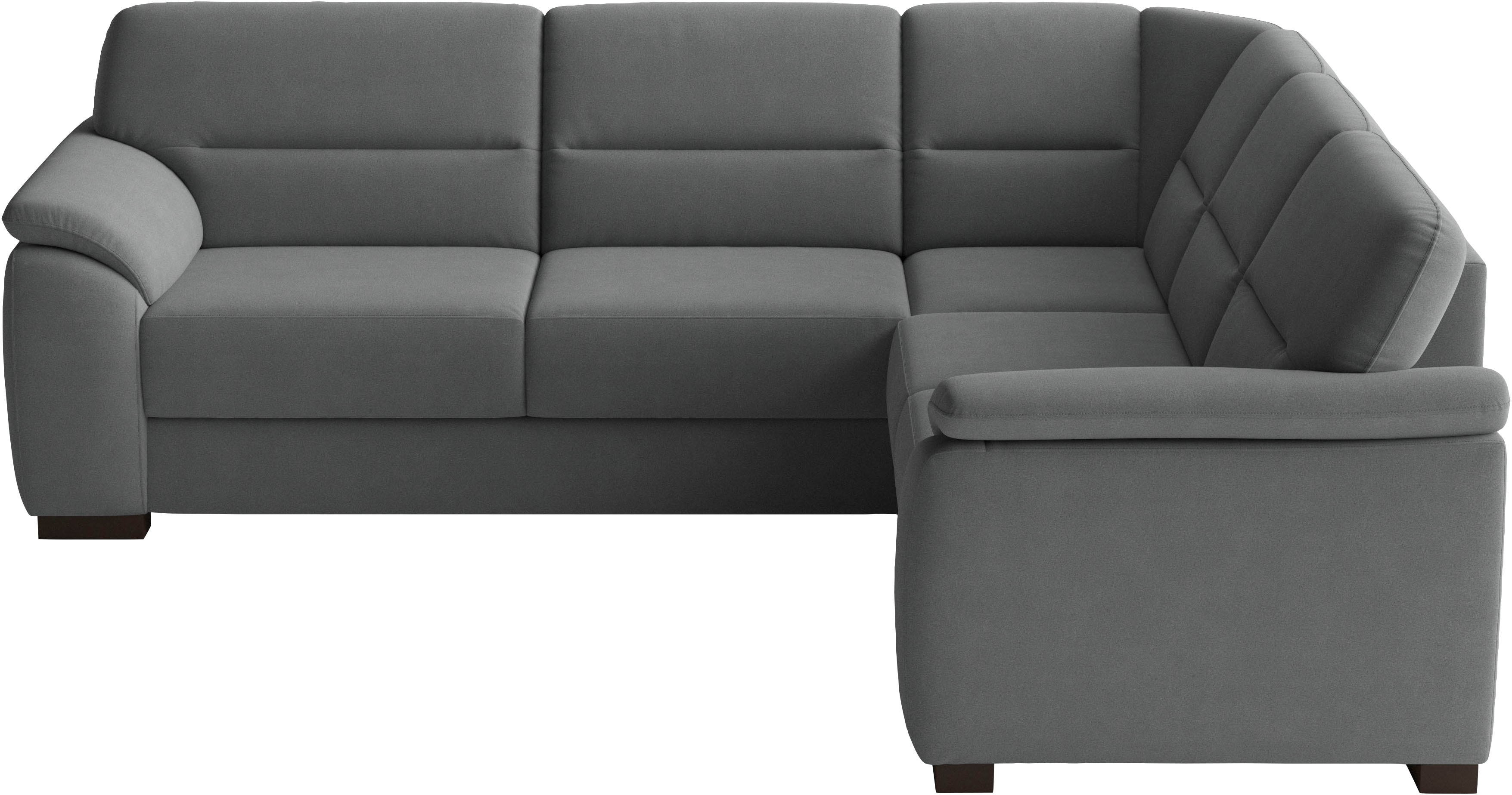 sit&more Ecksofa "Montego L-Form, B: 256 cm, große Stoffauswahl, Komfortsitzhöhe 46 cm" mit Schlaffunktion und Schubkasten mit Stauraum