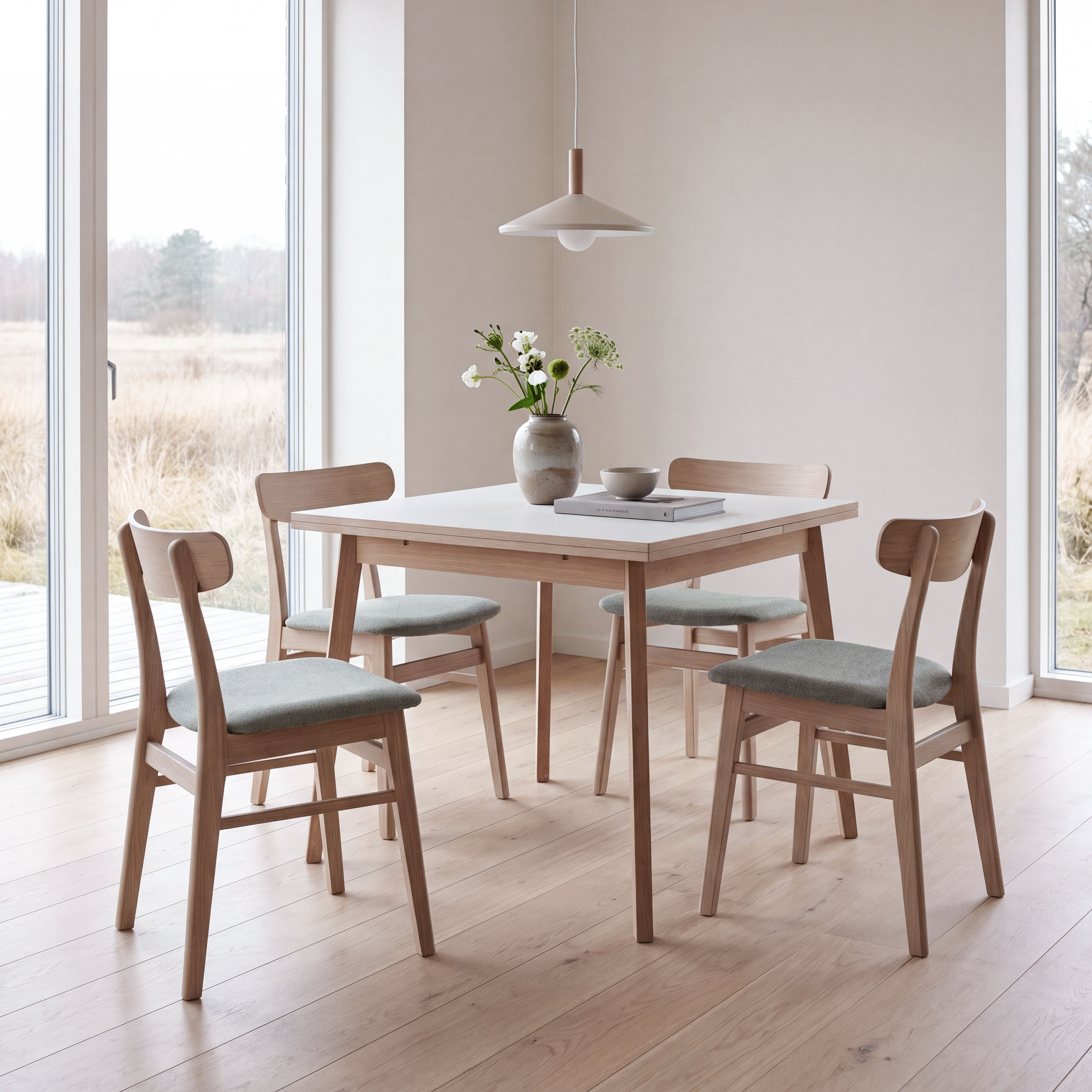 Hammel Furniture Esstisch "Esstisch Basic– ausziehbar, dänisches Design, mit Einlegeplatten" Skandinavisches Design - Melamin/Massivholz - stabil und langlebig