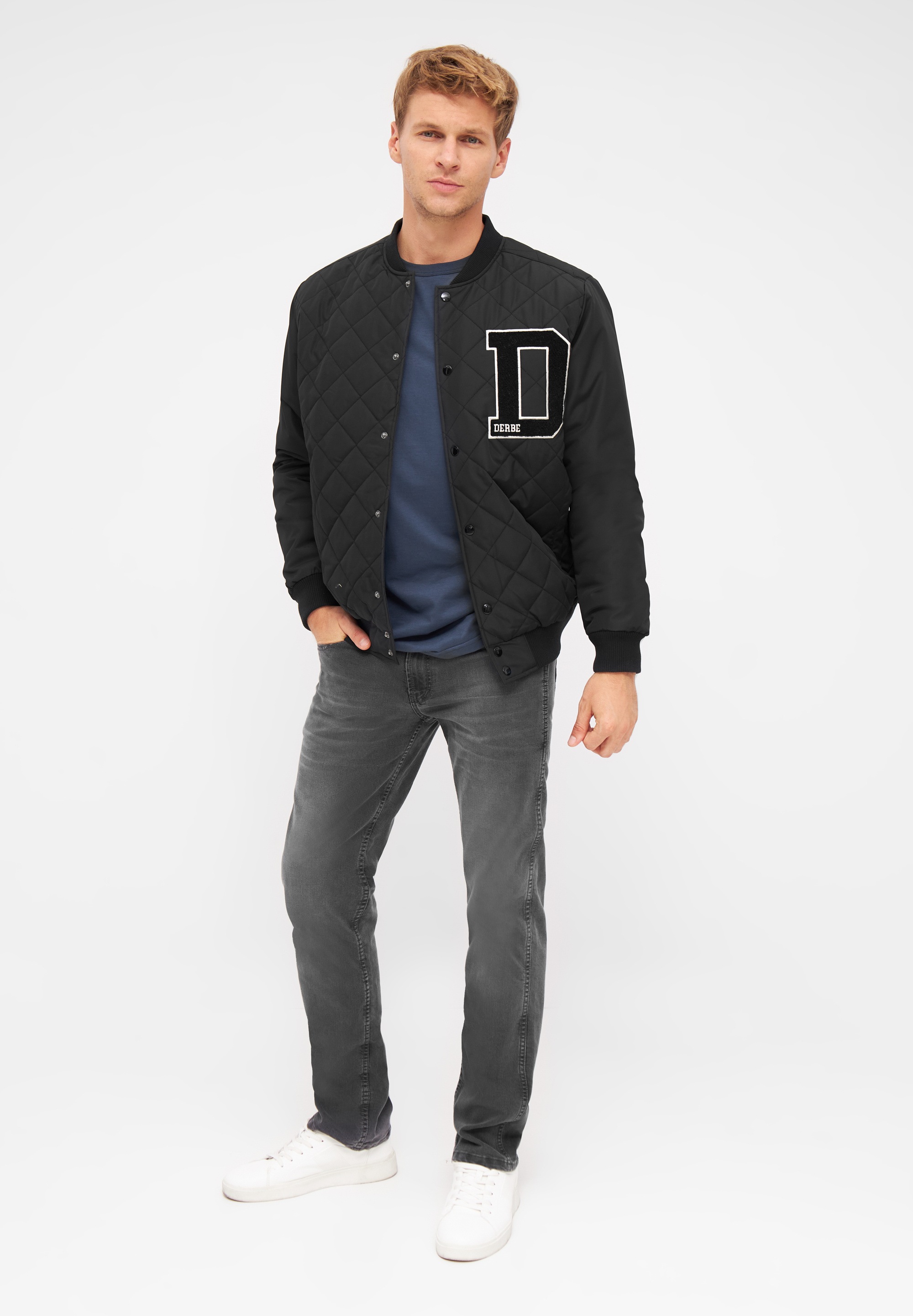 Derbe Collegejacke »Quiltby College«, ohne Kapuze, Unisex College Jacke aus nachhaltigen Materialien