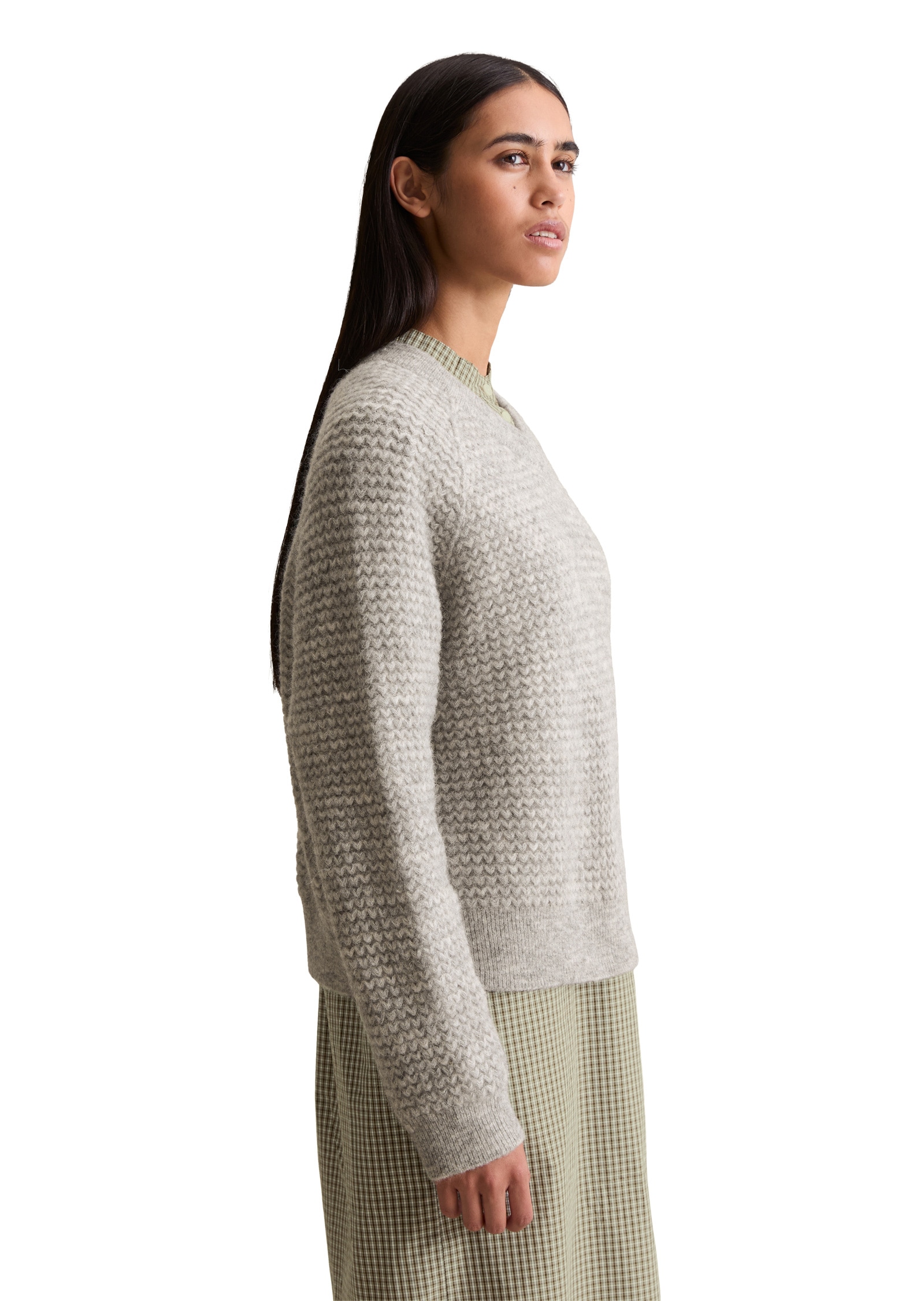 Marc O'Polo DENIM V-Ausschnitt-Pullover »aus weichem Schurwolle-Alpakawolle-Mix«
