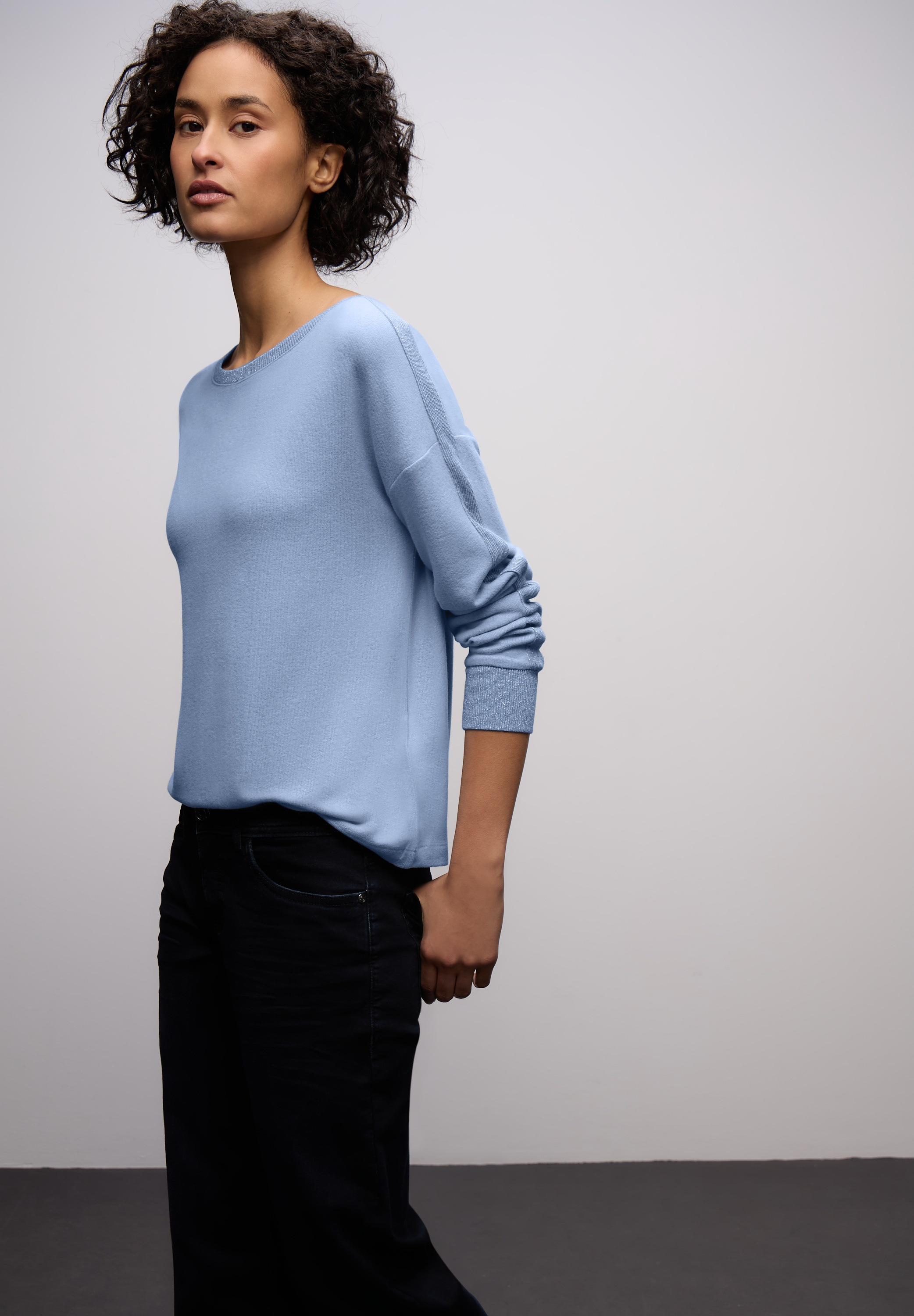 STREET ONE Langarmshirt mit Glitzerdetails günstig online kaufen