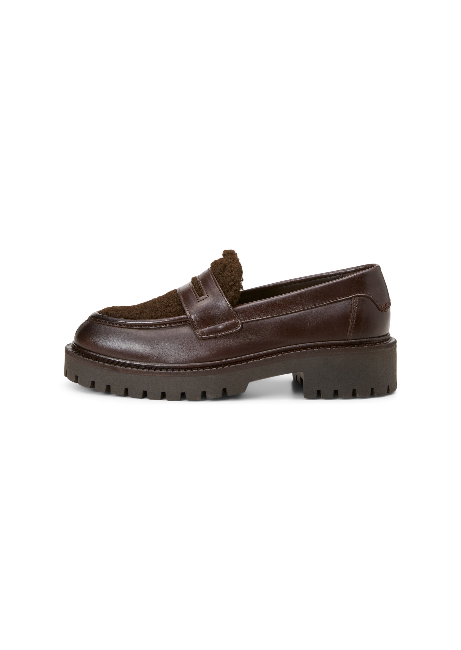 Marc O'Polo Loafer »aus gewachstem Leder und Teddyfell«