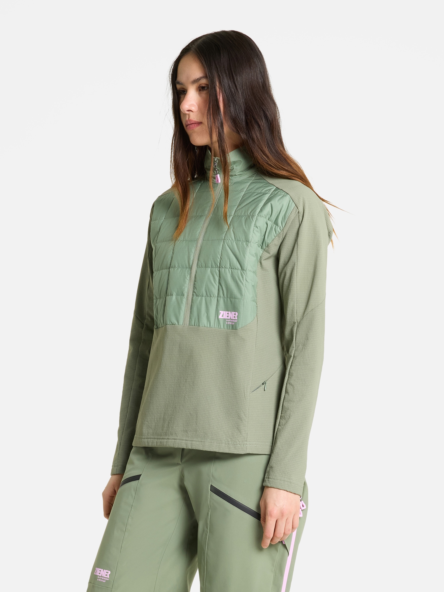 Ziener Sweatshirt »RAFY-Z DAMEN«, wind- u. wasserabweisend, warm, elastisch, Stehkragen
