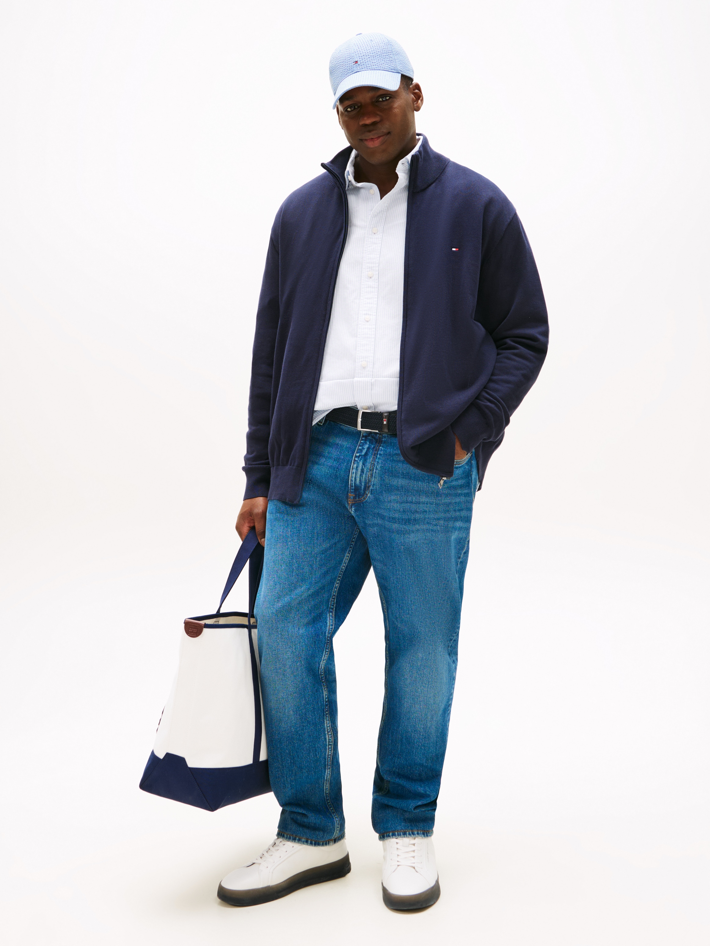 Tommy Hilfiger Big & Tall Strickjacke »BT-ESSENTIAL COTTON ZIP THRU-B«, Großen Größen