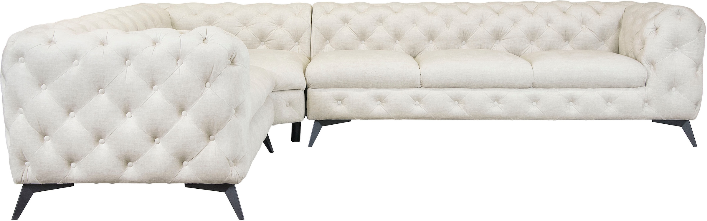 Home affaire Chesterfield-Sofa "Ecksofa GLYNIS L-Form mit Wellenunterfederu günstig online kaufen