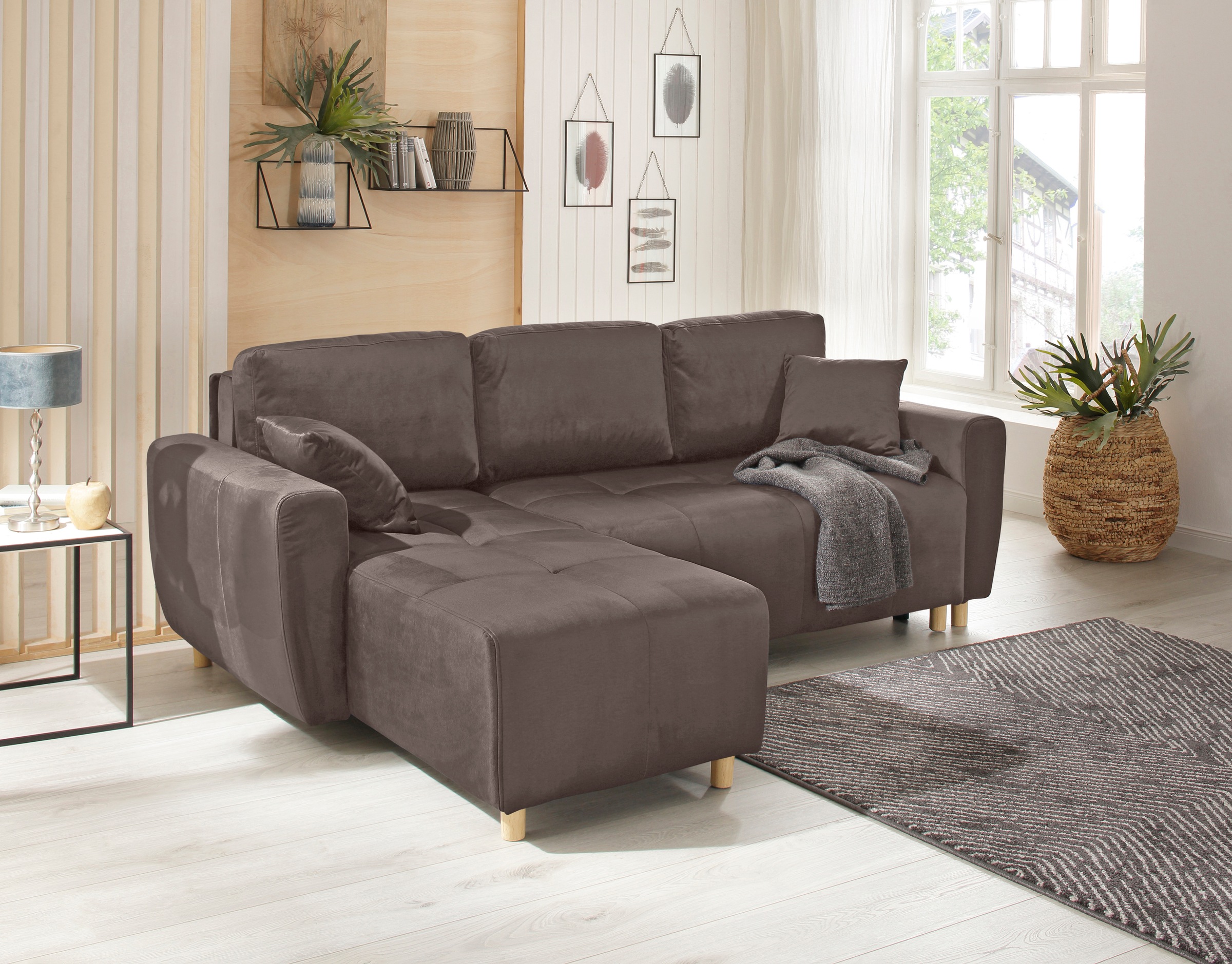 Home affaire Ecksofa »Scania L-Form«, wahlweise mit Bettfunktion und Bettkasten