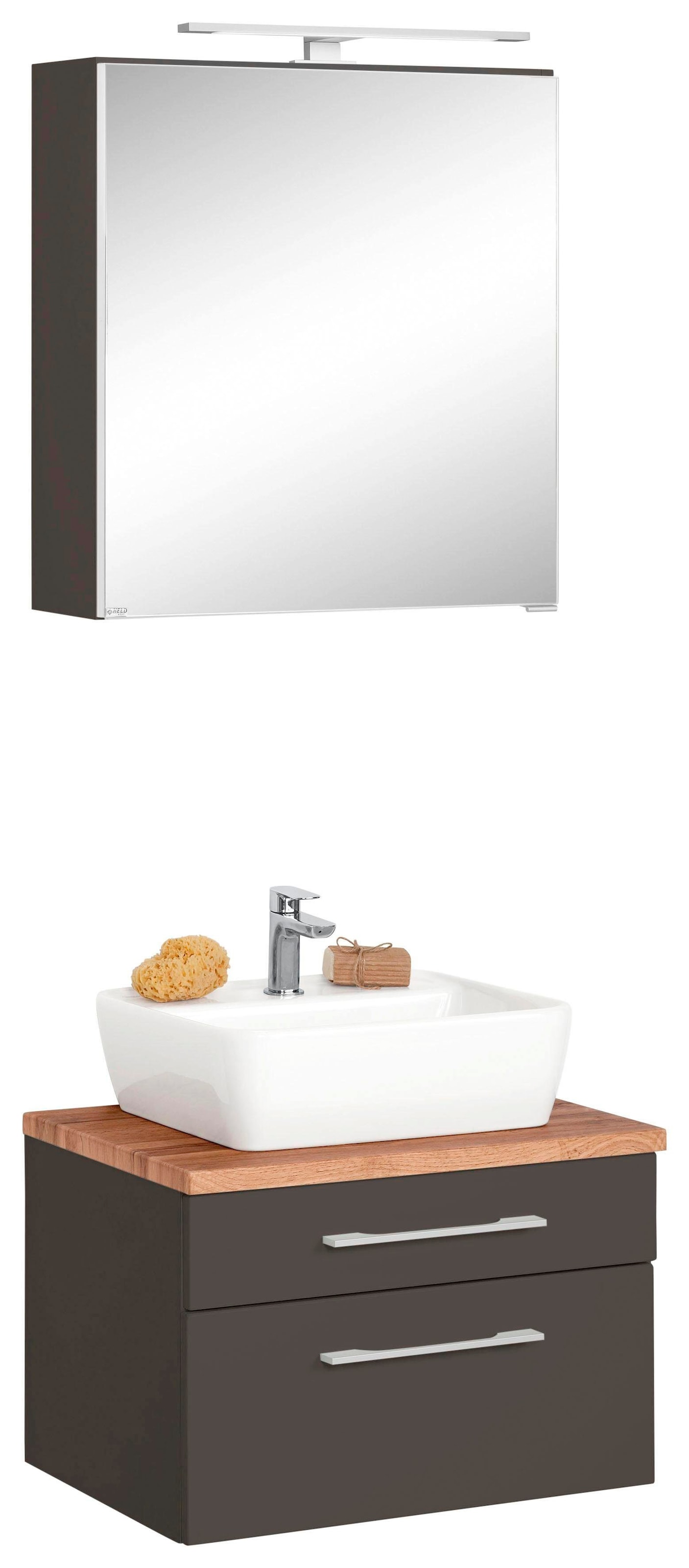 welltime Badmöbel-Set "Davos" 2 Stk. tlg. Spiegelschrank Breite 60 cm, mit günstig online kaufen