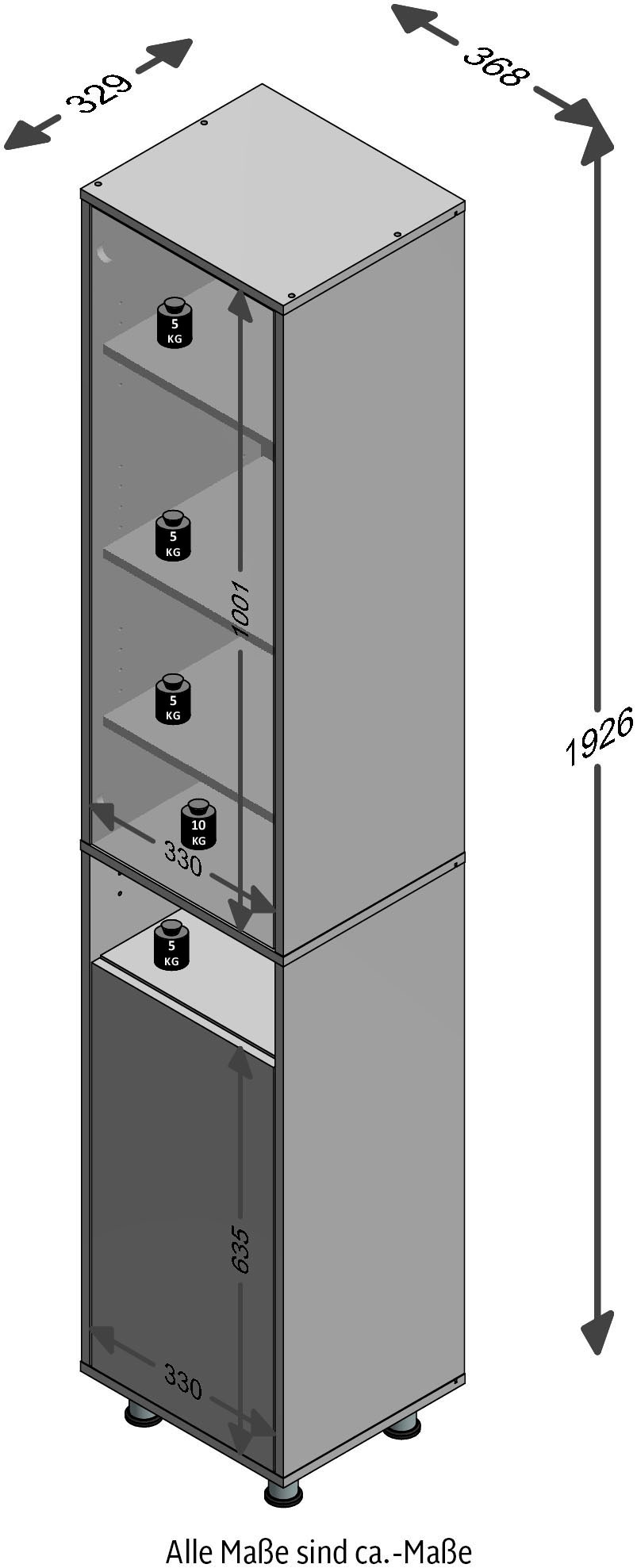 Breite 36,8 Hochschrank »Zamora«, BAUR | FMD bestellen cm