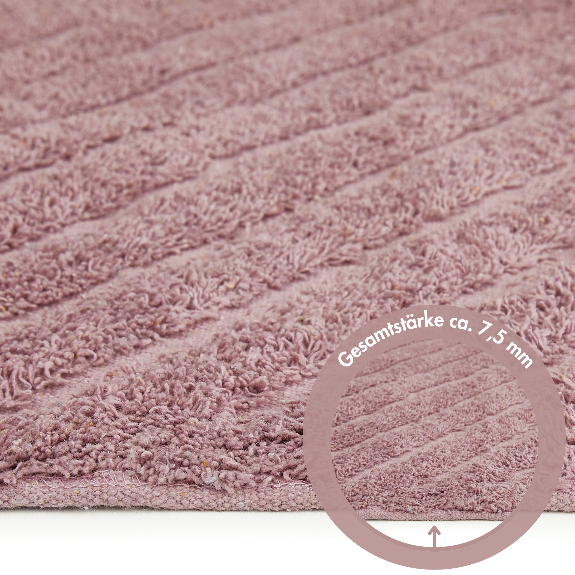 Andiamo Badematte »Havanna, 50x80 cm«, fußbodenheizungsgeeignet-schnell trocknend, Badteppich, Uni Farben, Hoch-Tief Effekt, verschiedene Designs
