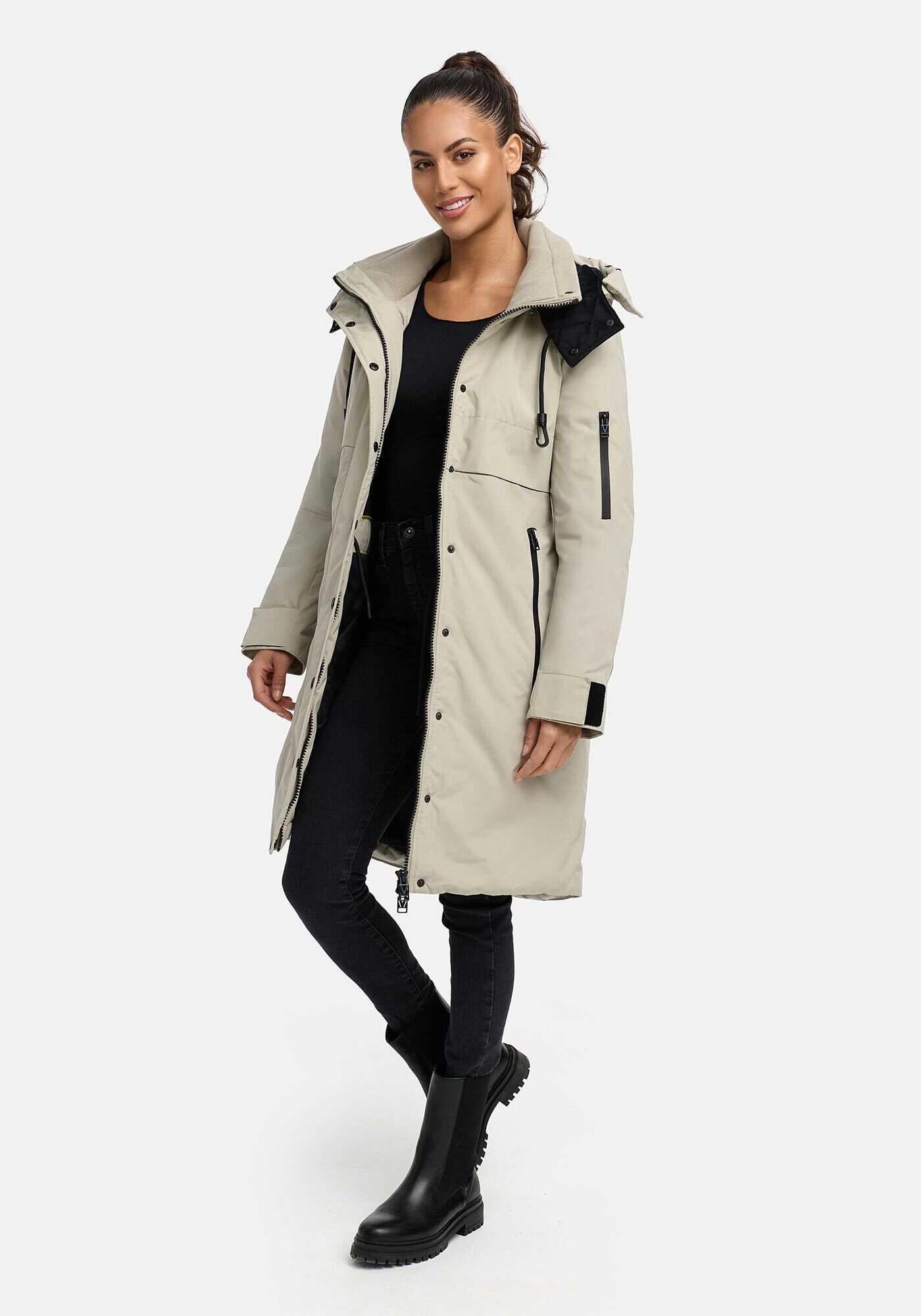 Marikoo "Anoukaa" langer Parka mit abnehmbarer Kapuze