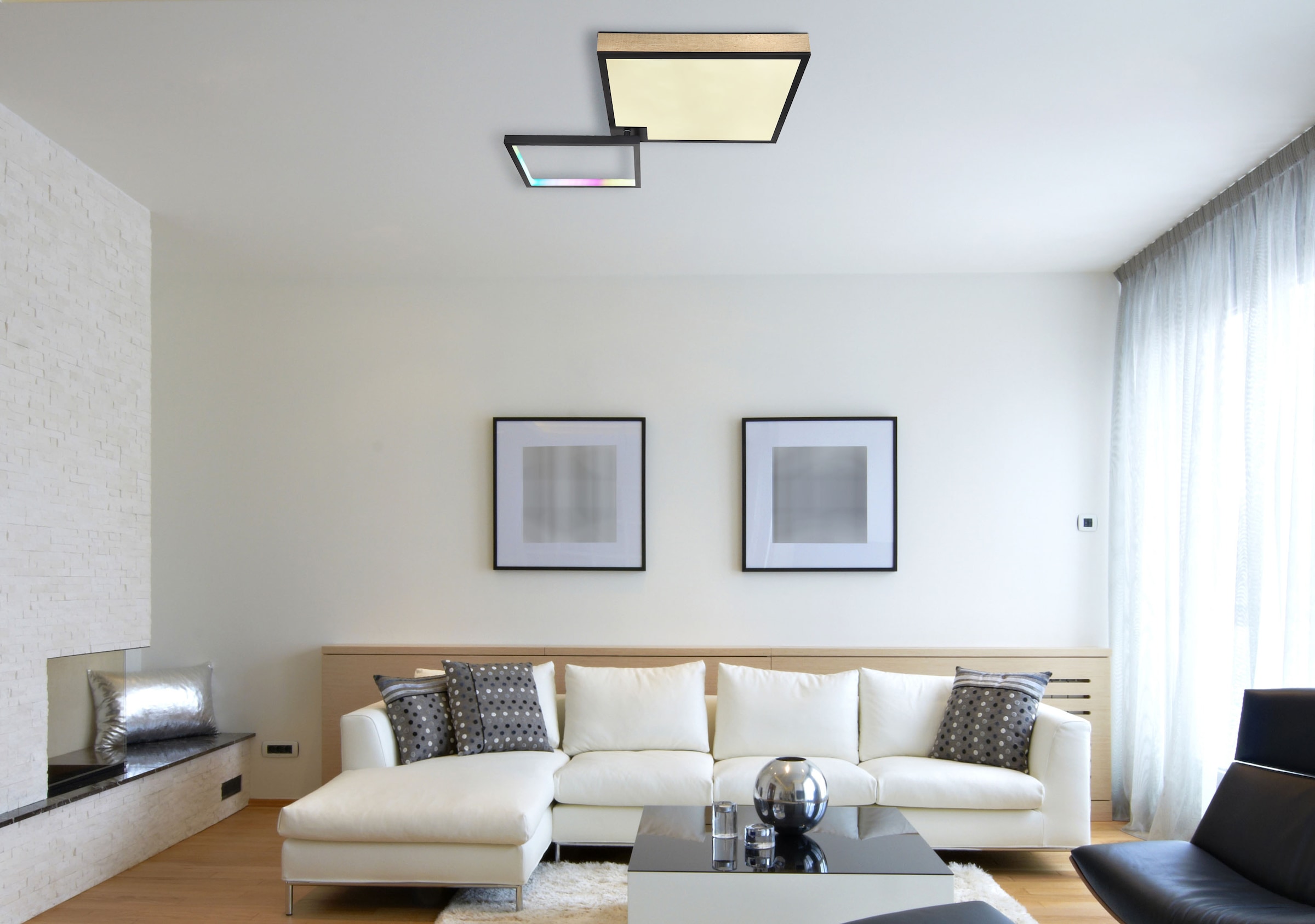 GLOBO LIGHTING LED Deckenleuchte »JACKY«, Leuchtmittel LED-Modul | LED fest integriert, Deckenlampe/Quadrat/Wohnzimmer/Schlafzimmer/elegant/Dreh-/Schwenkbar