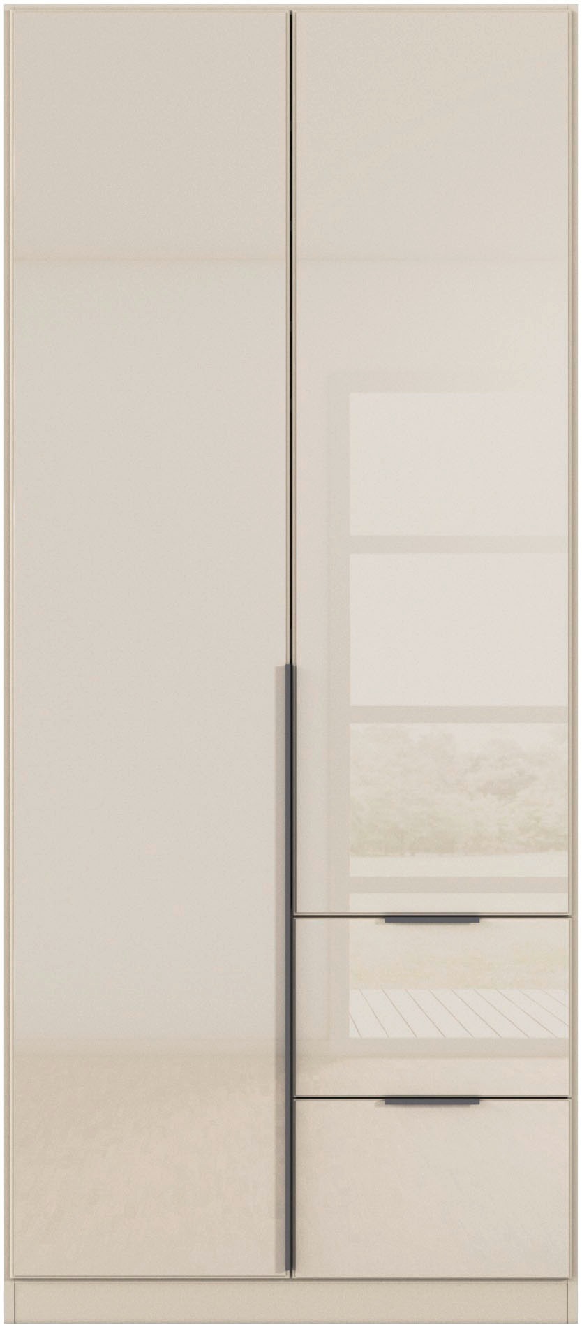 rauch Drehtürenschrank »Kleiderschrank Kleiderschränke Schrank Garderobe AGORDO mit Glasfront«, (in zwei Griff-Farben, Breiten 91-360 cm), mit Außenschubkästen, in 7 Breiten und 2 Höhen MADE IN GERMANY