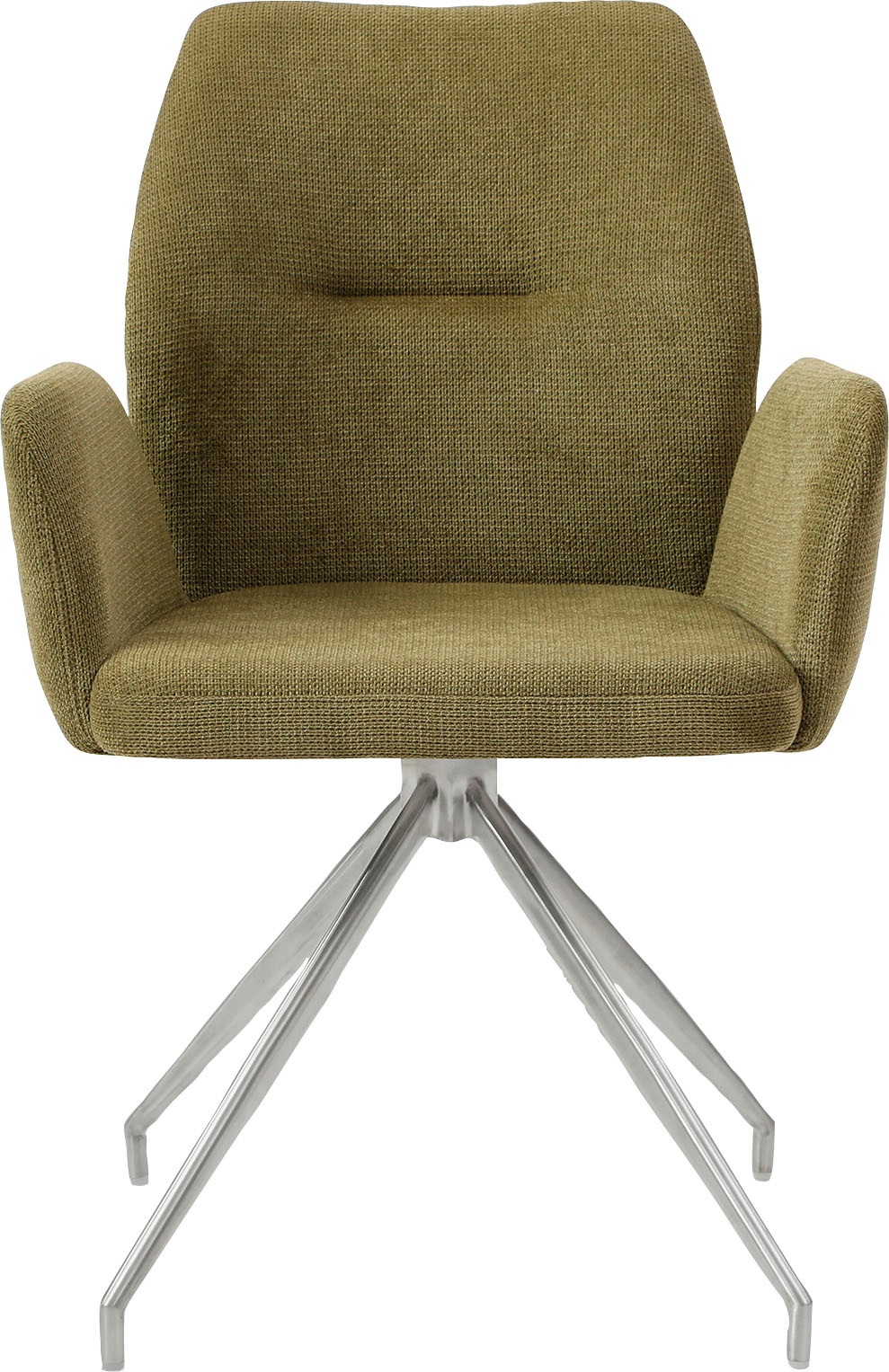 Thumbnail - SalesFever Esszimmerstuhl "Taormina Armlehnstuhl mit silbernem Edelstahlgestell" () 1 Stk.Esszimmersessel, 180 Drehfunkt...